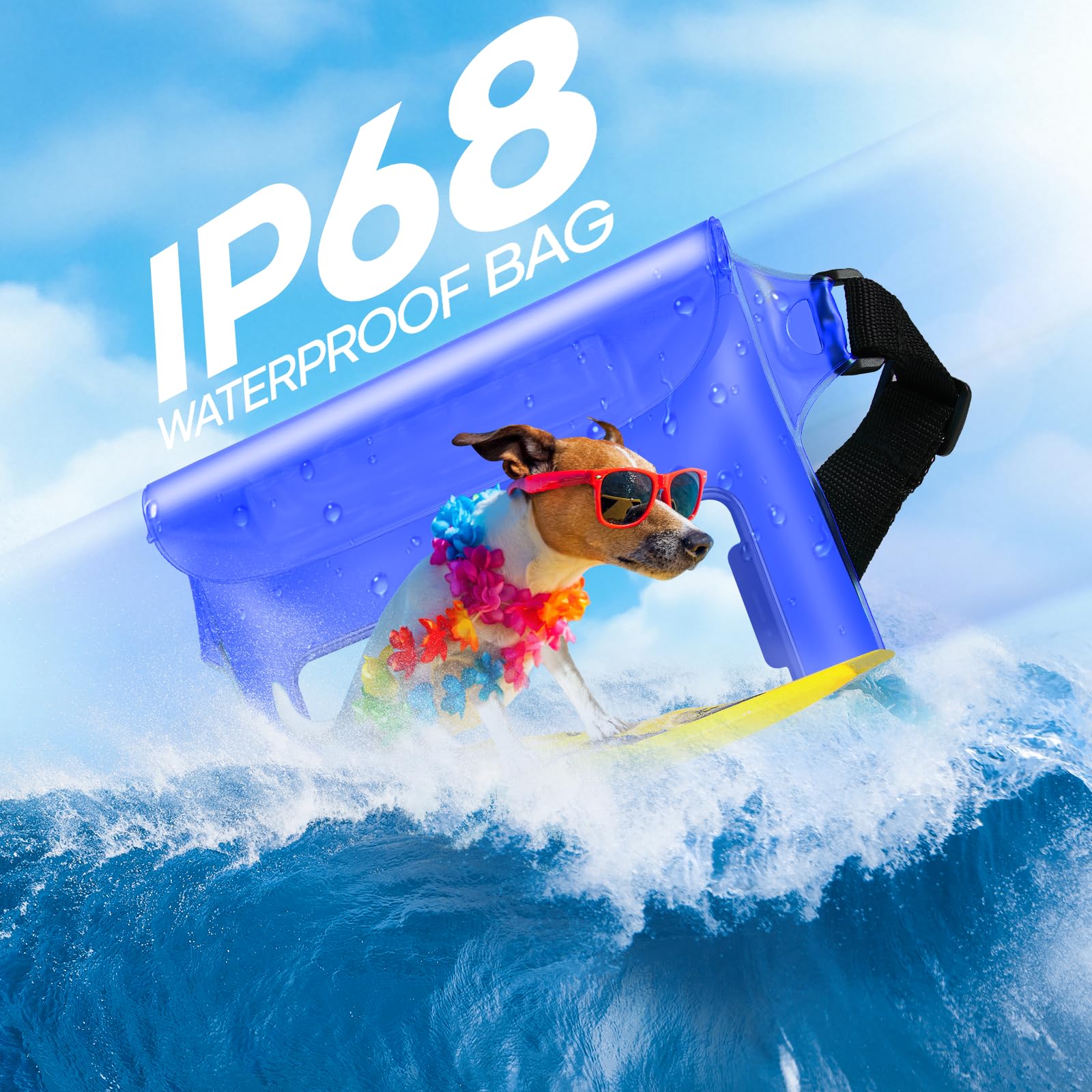 Waterproof Bag Fanny Packs for Women, Cruise Vacation Essentials Waterproof Pouch for Phone Passport Purse, Floating Dry Bags for Beach Water Park Boating Fishing Diving Surfing Kayaking Accessories