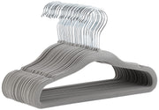 Amazon Basics Kids Velvet, Non-Slip Clothes Hangers (baby/toddler), 11.6 inches (for baby clothes), Pack of 30, Gray