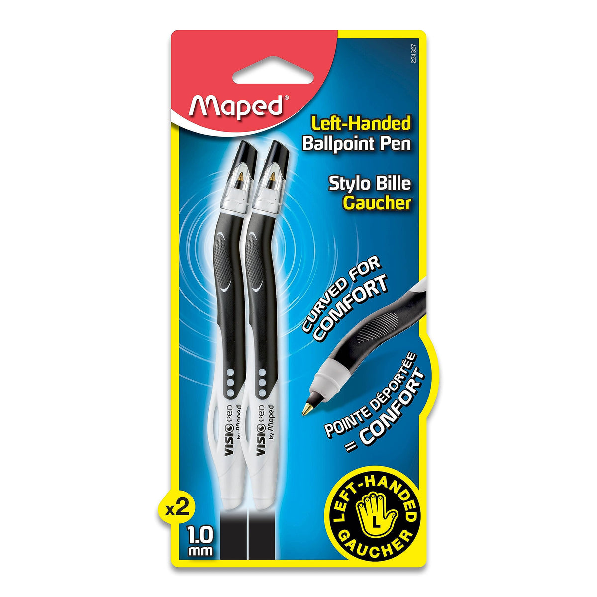 Maped - Visio Left-Handed Quick-Drying Ballpoint Pen - 2 Pack - Left Handed - Innovative Left Handed - Innovative Left Handed - Innovative