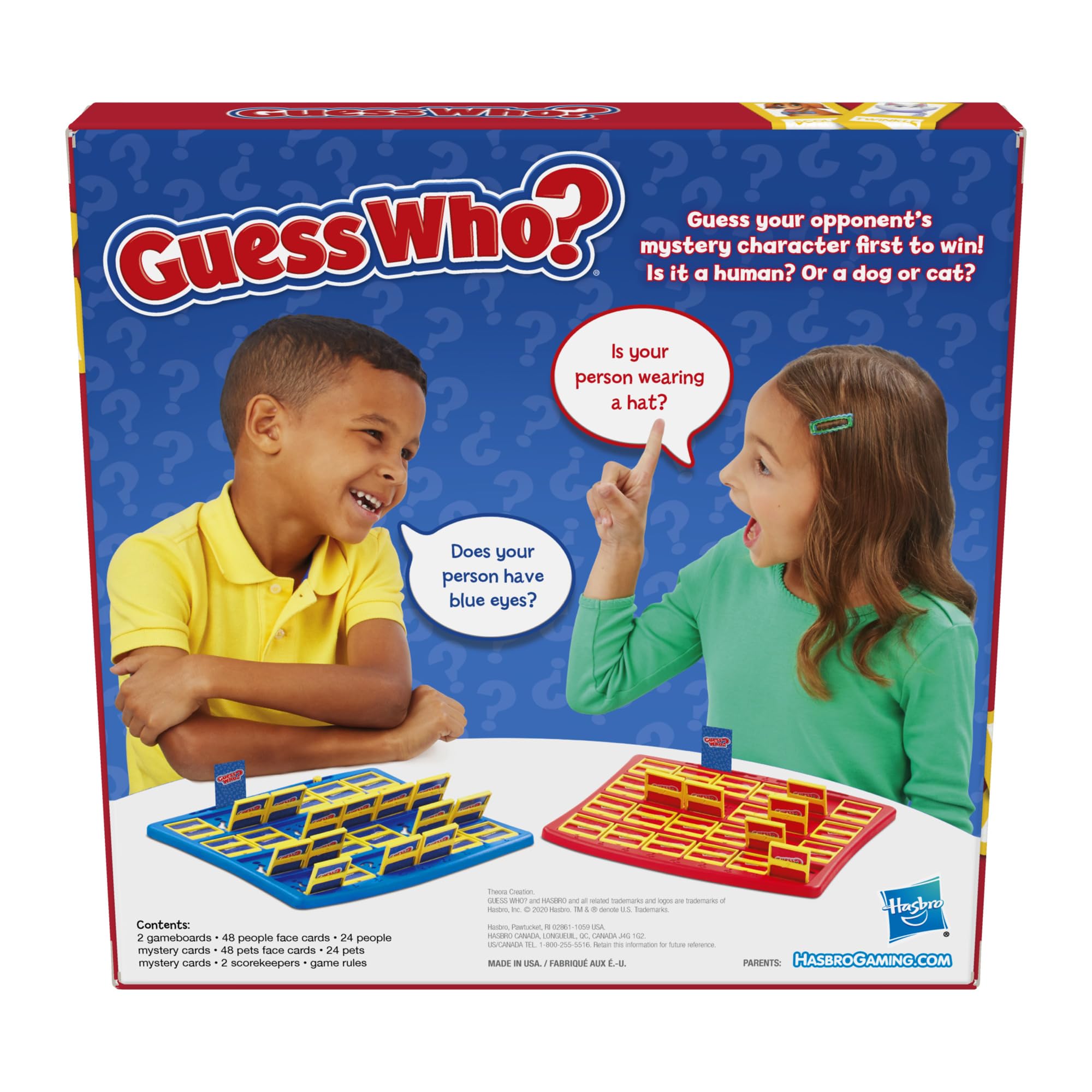 Hasbro Gaming Guess Who? Board Game, with People and Pets Cards, The Original Guessing Game for Kids, Ages 6 and Up (Amazon Exclusive)