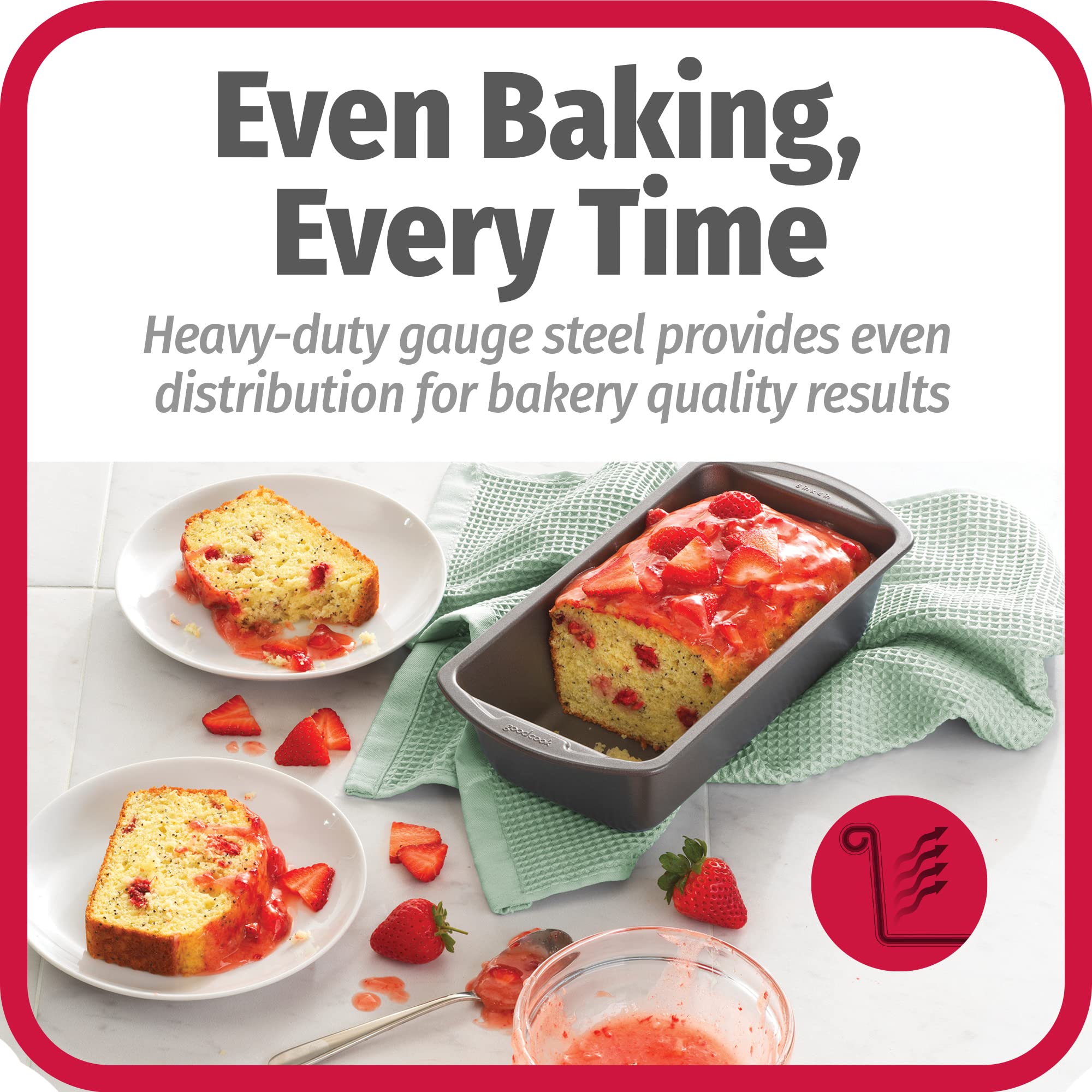 GoodCook Nonstick Loaf Pan 8 x 4-Inch Heavy-Duty Steel Bakeware with Easy-Clean Non-Stick Coating, Oven & Dishwasher Safe Pan for Meatloaf Breads Lasagnas Casseroles & More, Set of 2, Gray