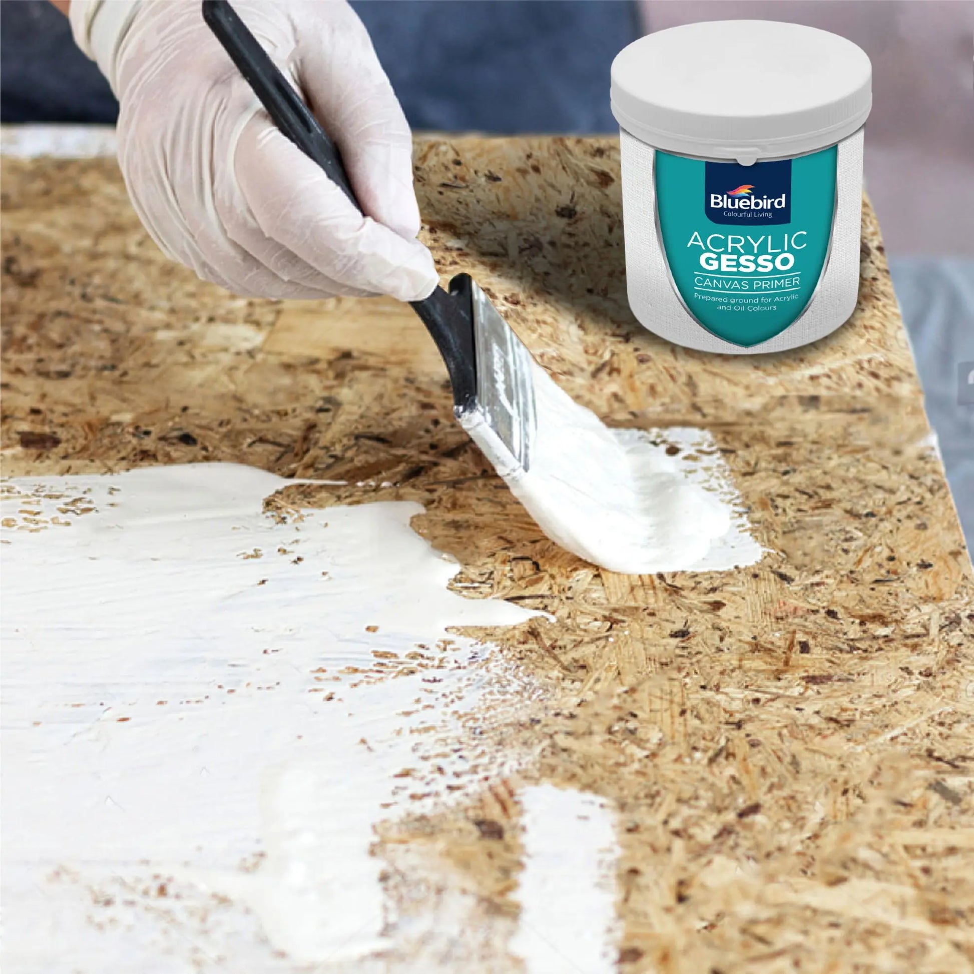 BLUEBIRD Heavy Gesso Primer for Acrylic Painting, 28.2 Oz / 513ML Full Tub, Gesso Surface Prep Medium For Acrylic Paint and Oil Paint (White)