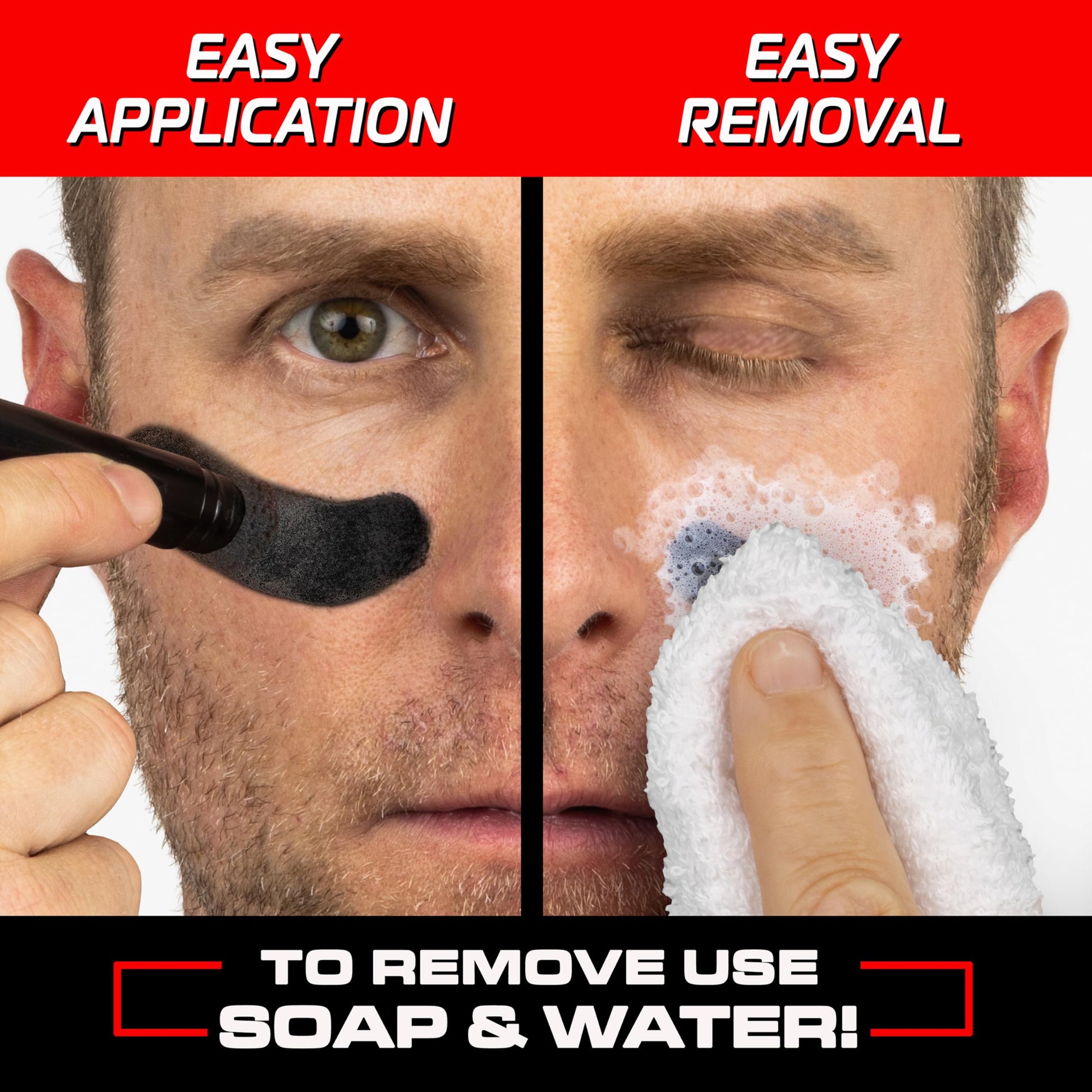 GoSports Anti Glare Eye Black Sports Stick for Football, Baseball, Softball & More - 2 Pack Under Eye Sports Paint Sticks