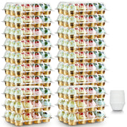 Gencywe (12 Pack x 20 Sets) Stackable Cupcake Carrier with 240 Pack Liners, Plastic Cupcake Boxes Holders for 12 Cupcakes, High Tall Dome Lid Cupcake Containers, Clear Disposable Cupcake Trays