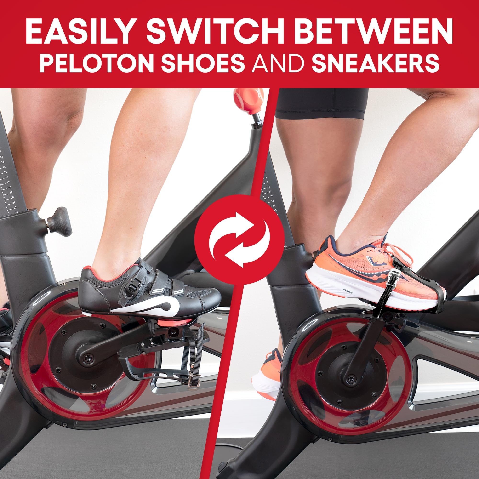 Dual Function Toe Cages - Convert Pedals to Two Sided Toe Cages or Delta Cleats - Compatible with Peloton Bike & Bike+