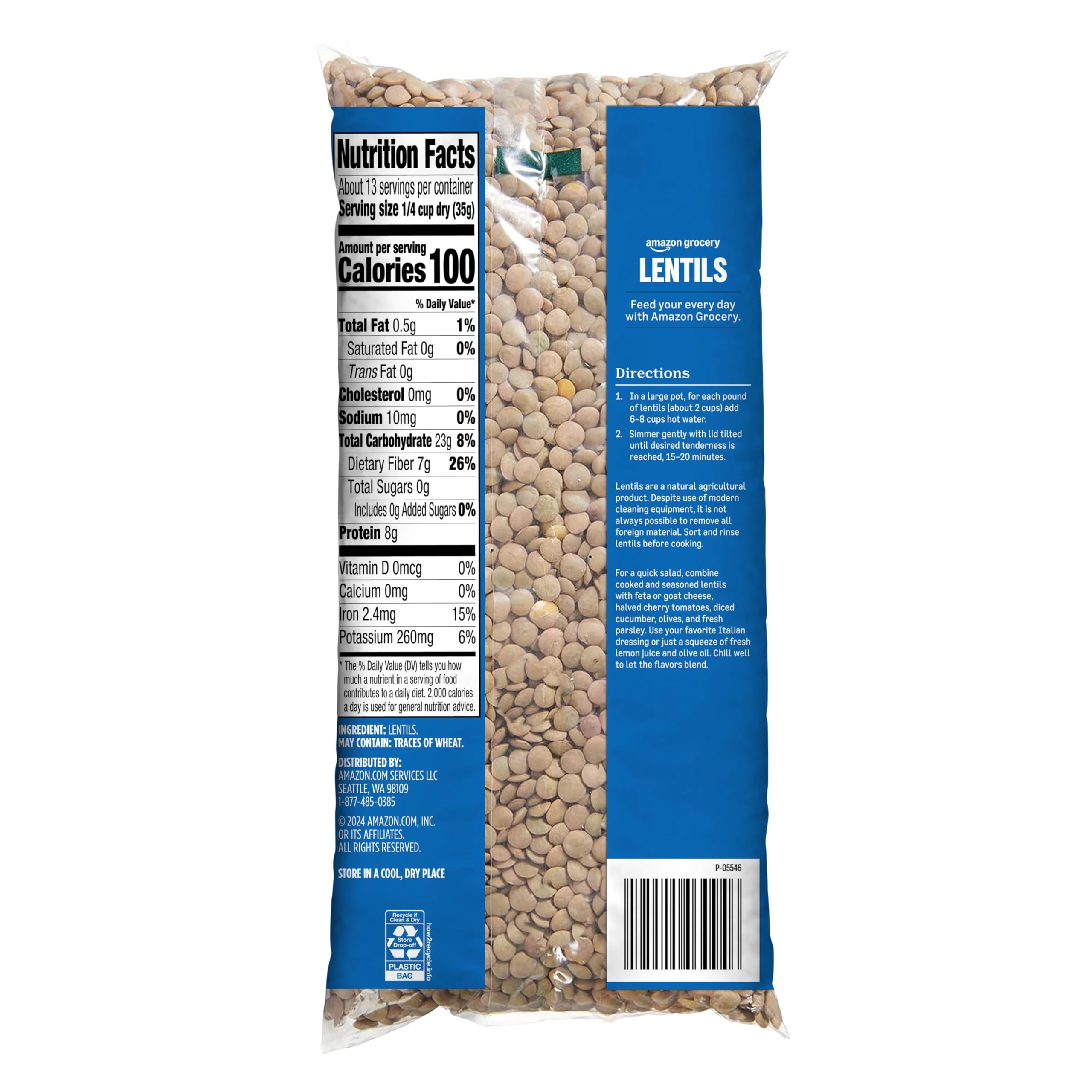 Amazon Grocery, Lentils, 16 Oz (Previously Amazon Fresh, Packaging May Vary)