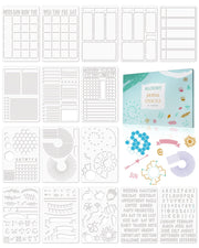 ALODNY 16-teiliges Schablonen-Set für Bullet Journals – Zeitsparende Zubehörset für Bullet Journals – ultimative Produktivitätsplaner-Schablone für Bullet Journaling A5 gepunktete Notizbücher