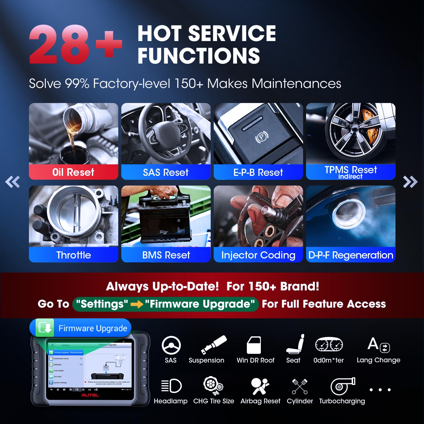 Autel Scanner MaxiCOM MK808S: 2025 Bidirectional Tool as MK808BT Pro MX808S M808Z, Work as MaxiCheck MX900 MK900BT, 28+ Service, Active Test, All System Diagnose, Injector Coding, FCA Autoauth OS 11