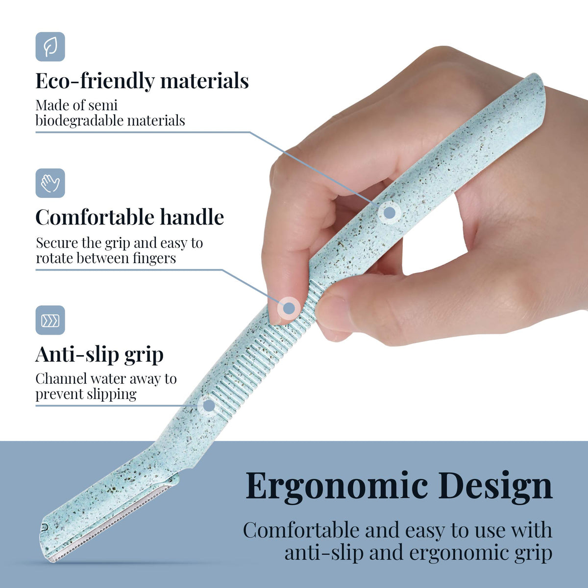 ennva Eyebrow Razor for Women | Dermaplane Facial Razor for Face | Hair Trimmer Face Razor for Body Use | Multipurpose Facial Hair Removal Disposable Blades Eyebrow Tool - 6pcs