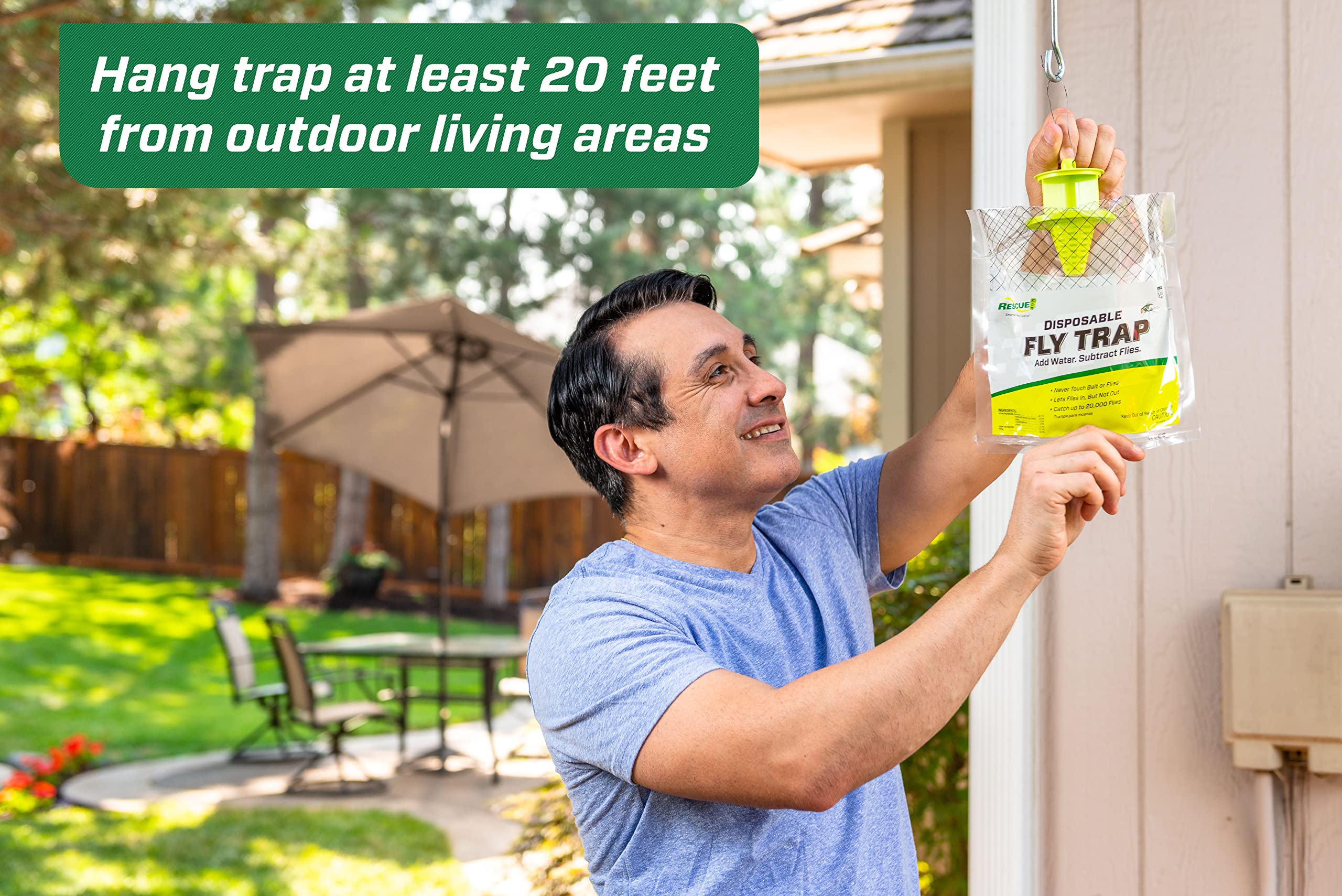RESCUE! Outdoor Disposable Hanging Fly Trap - 2 Traps