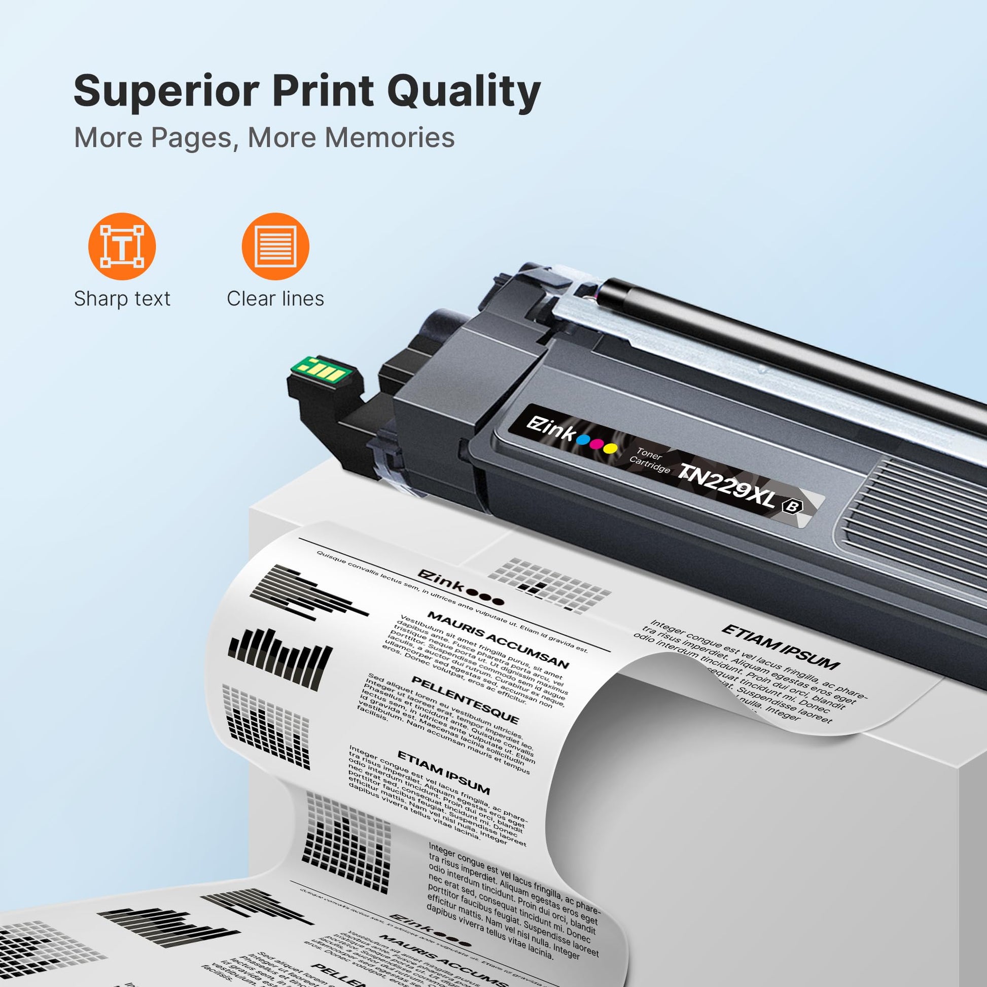 E-Z Ink Compatible TN229XL Toner Cartridges Replacement for Brother TN229XL TN-229XL TN229 XL to use with MFC-L3720CDW MFC-L3780CDW HL-L3220CDW HL-L3280CDW HL-L3300CDW Printer (TN229XLBK/C/M/Y-4 Pack)