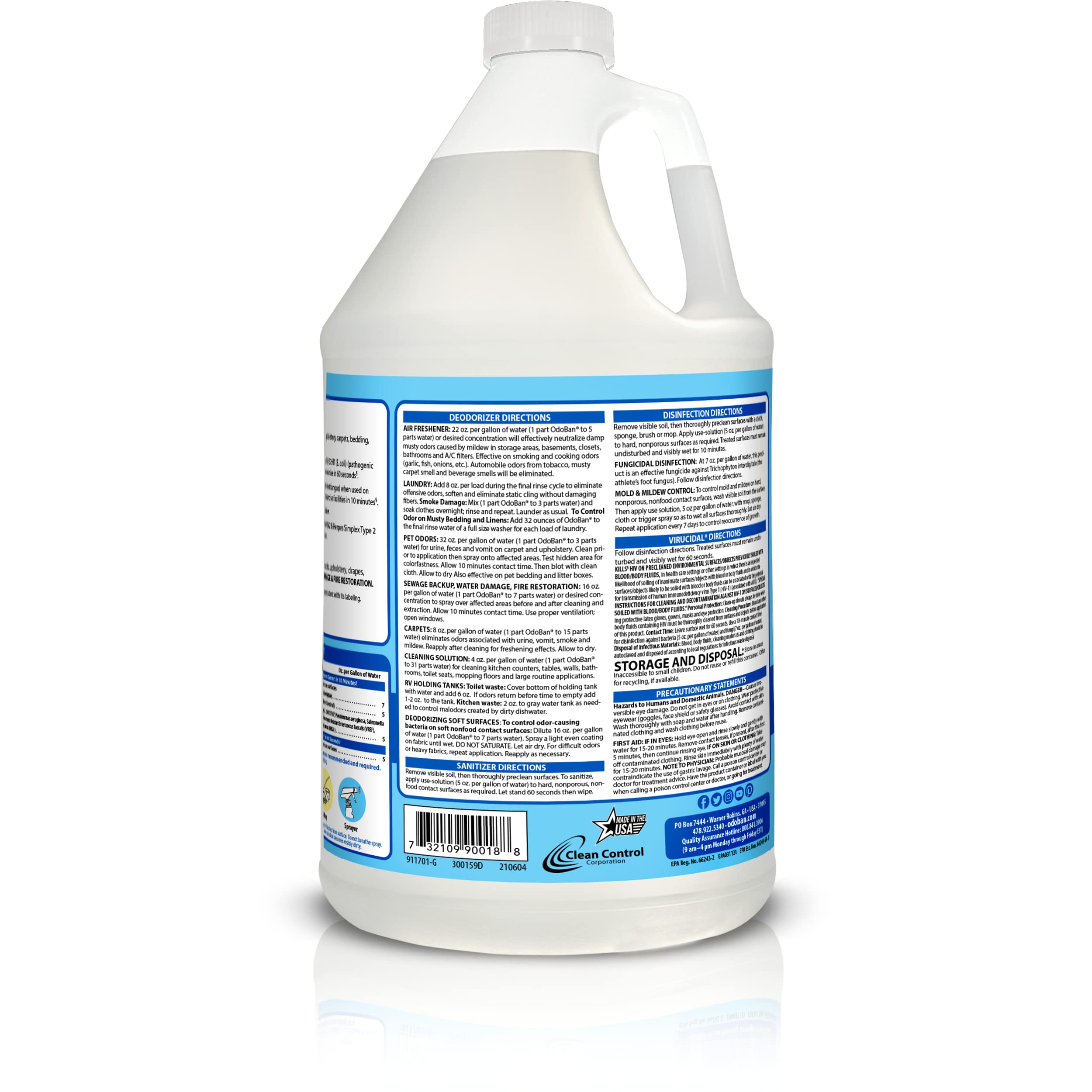 OdoBan Disinfectant Concentrate and Odor Eliminator, 1 Gallon, Fresh Linen Scent