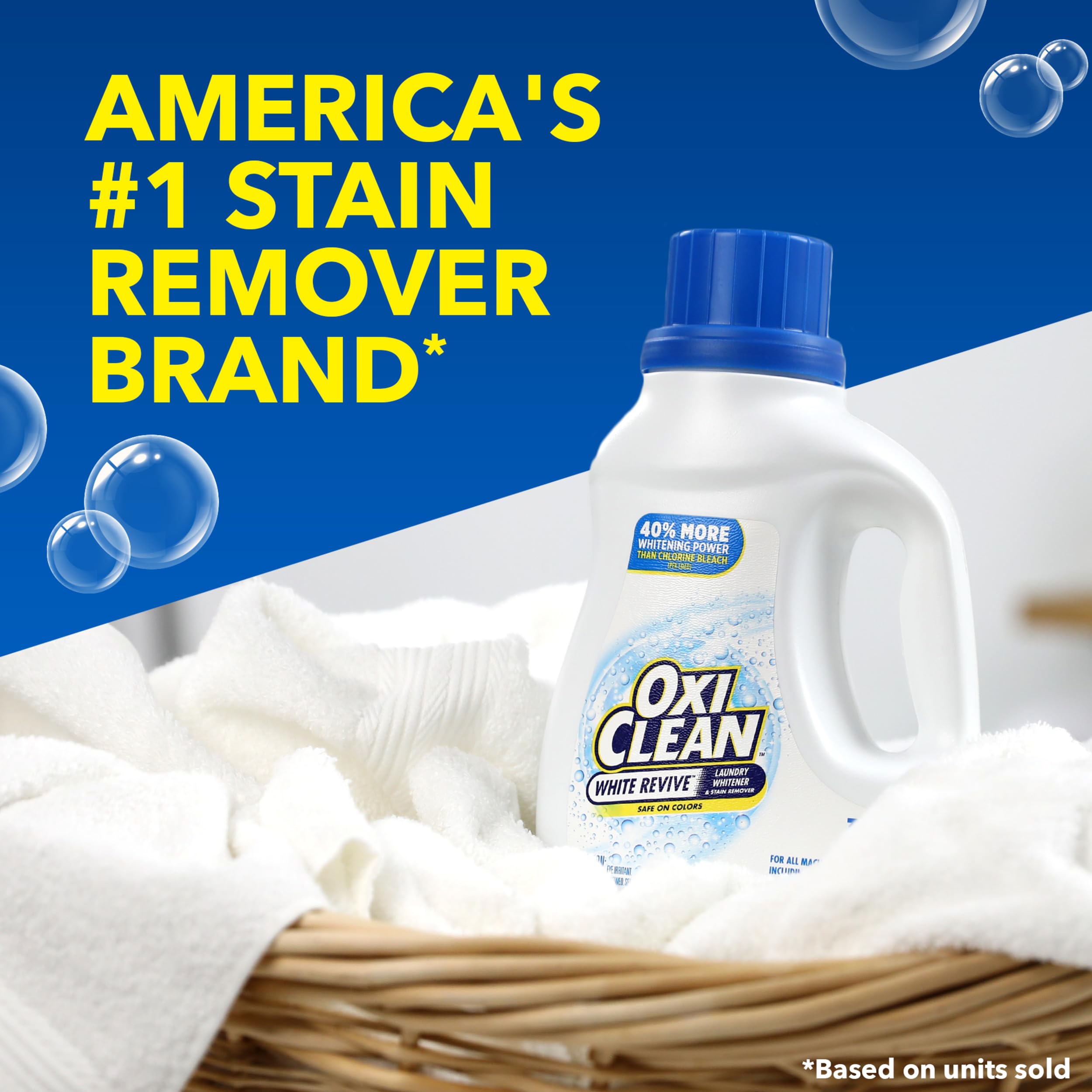 OxiClean White Revive Laundry Whitener and Stain Remover Liquid, 50 fl oz