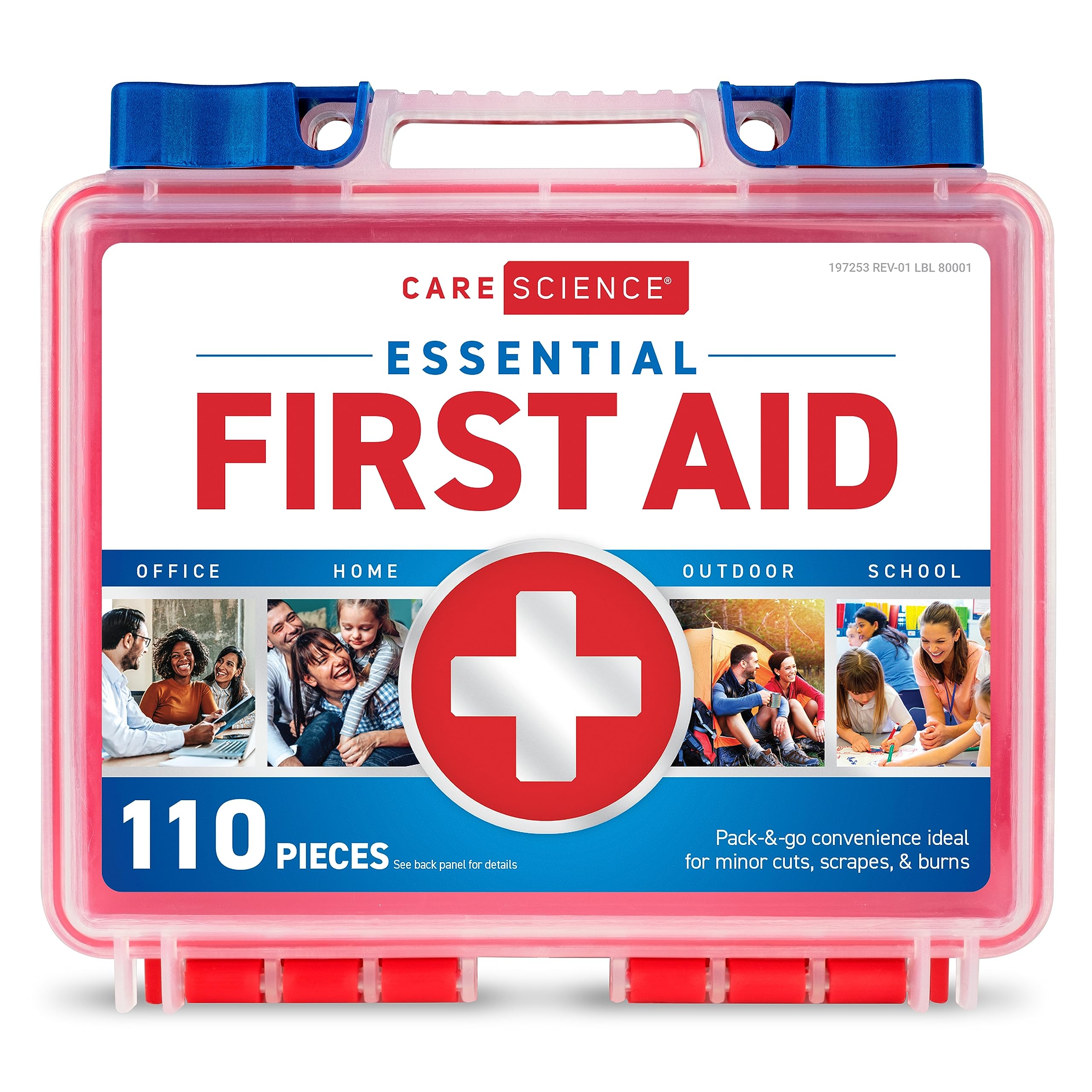 Care Science Erste-Hilfe-Set, 110 Teile | Professionelle Nutzung für Reisen, Arbeit, Schule, Zuhause, Auto, Notfall, Survival, Camping, Wandern und mehr