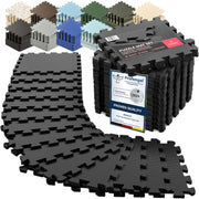bemaxx Gym Mats Set - 18 pcs EVA Interlocking Foam Floor Tiles (12.6"x12.6"x0.4") 18sqft Protective Gym Flooring Sports Home Workout Exercise Mats Puzzle Garage Fitness Play-Room Garage Pool Treadmill