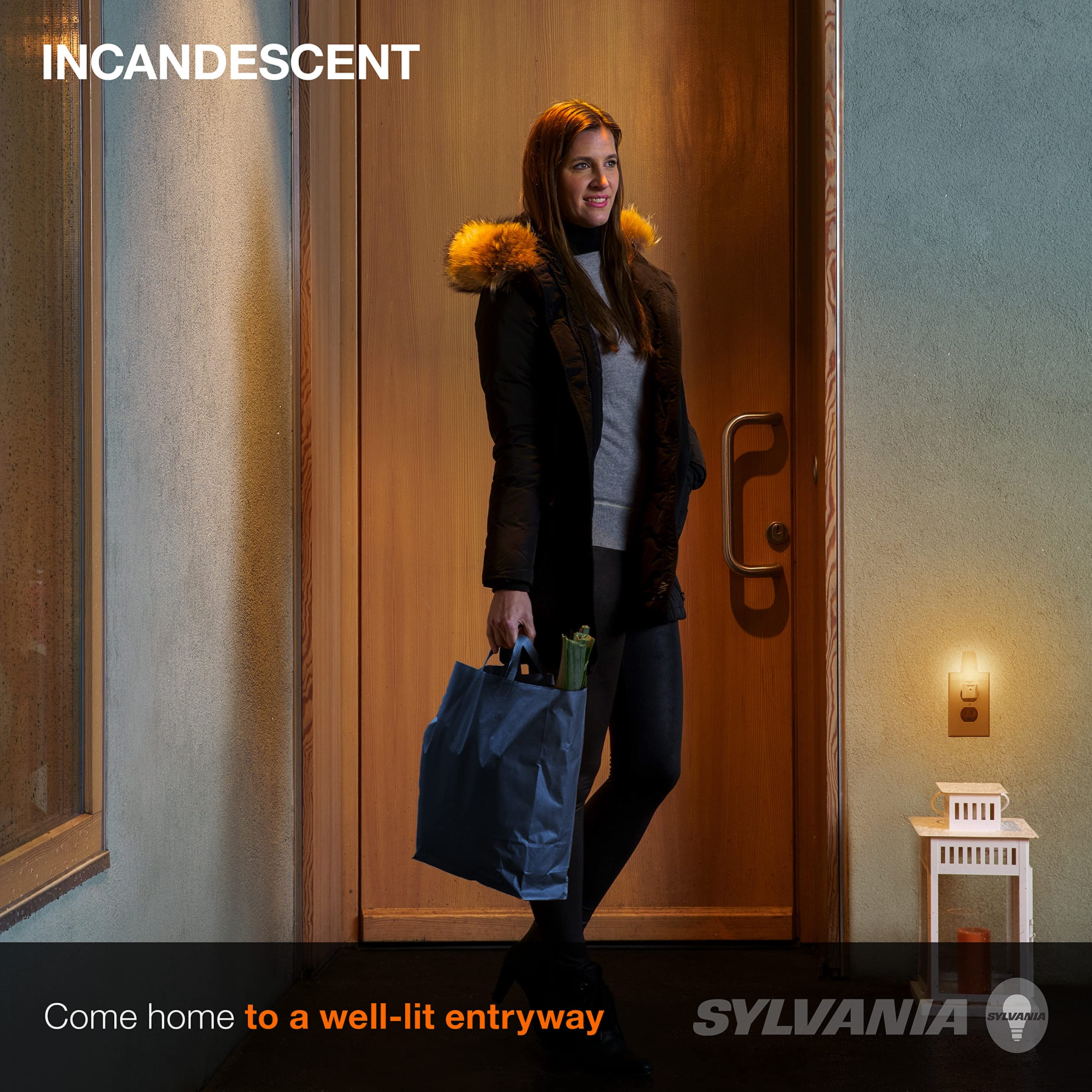 SYLVANIA Incandescent 4W C7 Night Light Bulb, E12 Candelabra Base, 15 Lumens, Frosted Finish, 2850K, White - 4 Pack (13553)