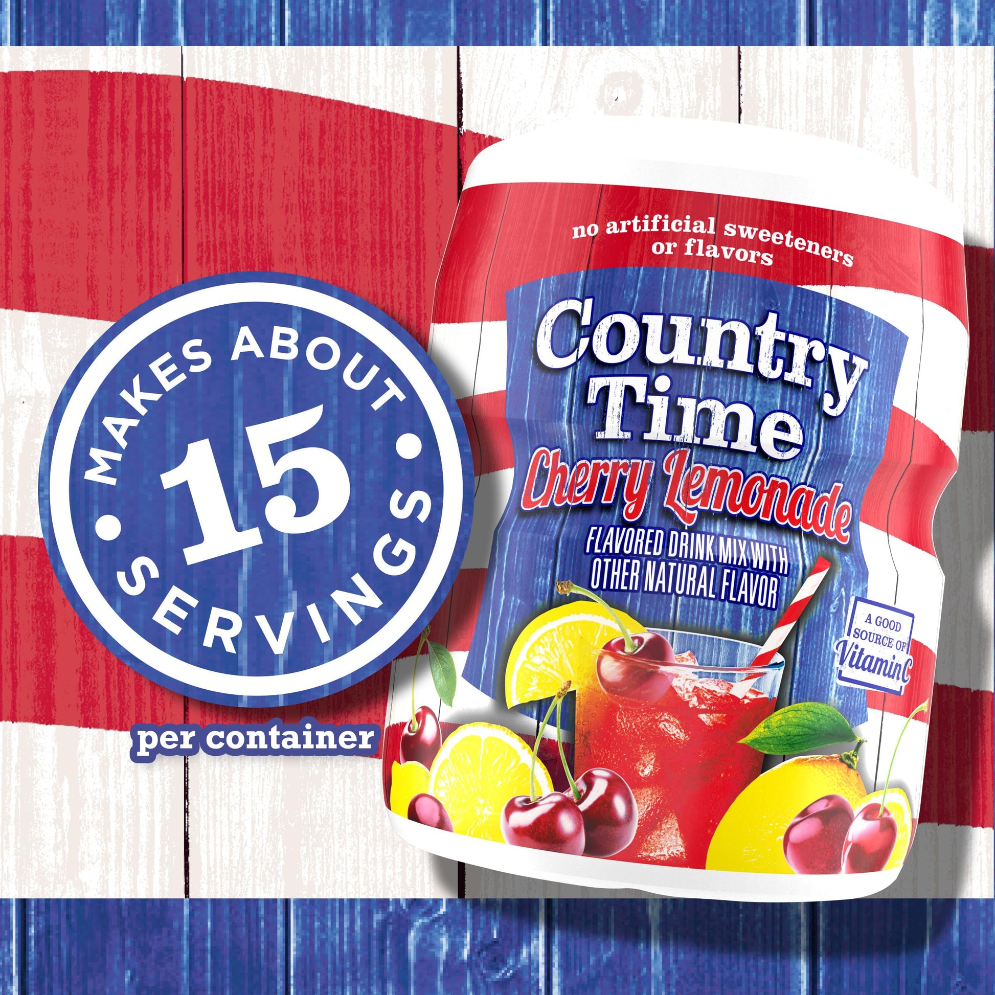 Country Time Cherry Lemonade flavored with other natural flavor Drink Mix, 18.3 oz Canister