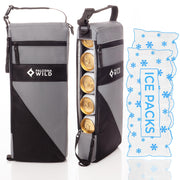 Falcona Wild Golf Cooler Bag Plus 2 Ice Packs - Keeps Drinks Cold for Hours - Holds 6 Cans - Fits Discreetly in Golf Bags - Insulated Beer Sleeve and Cooler Accessories