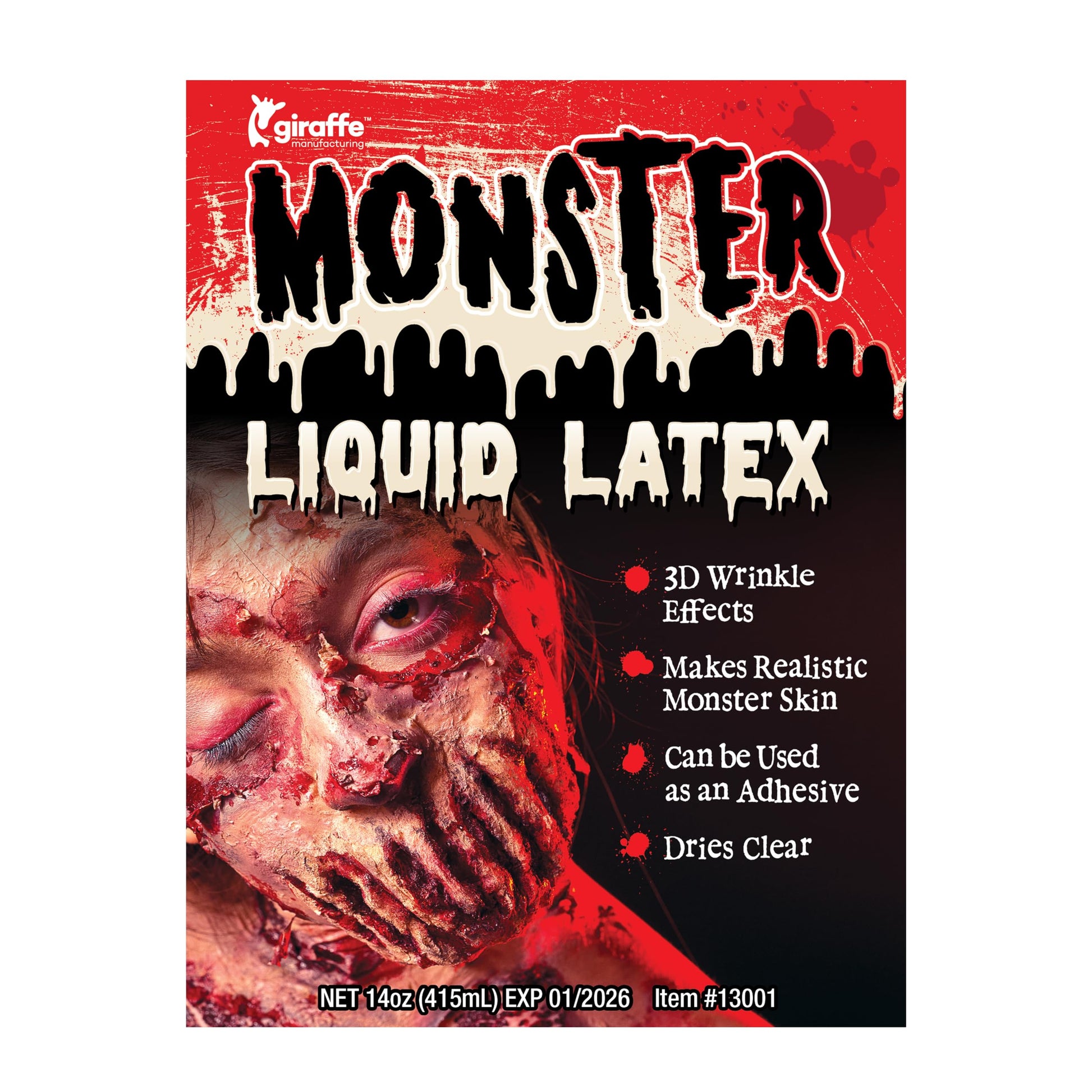 KANGAROO Professional Grade Liquid Latex SFX Makeup Prosthetics 14 oz - Body Paint Special Effects for Halloween, Cosplay, Theater & Film - Creates Fake Scars, Wounds, Zombie Makeup Skin