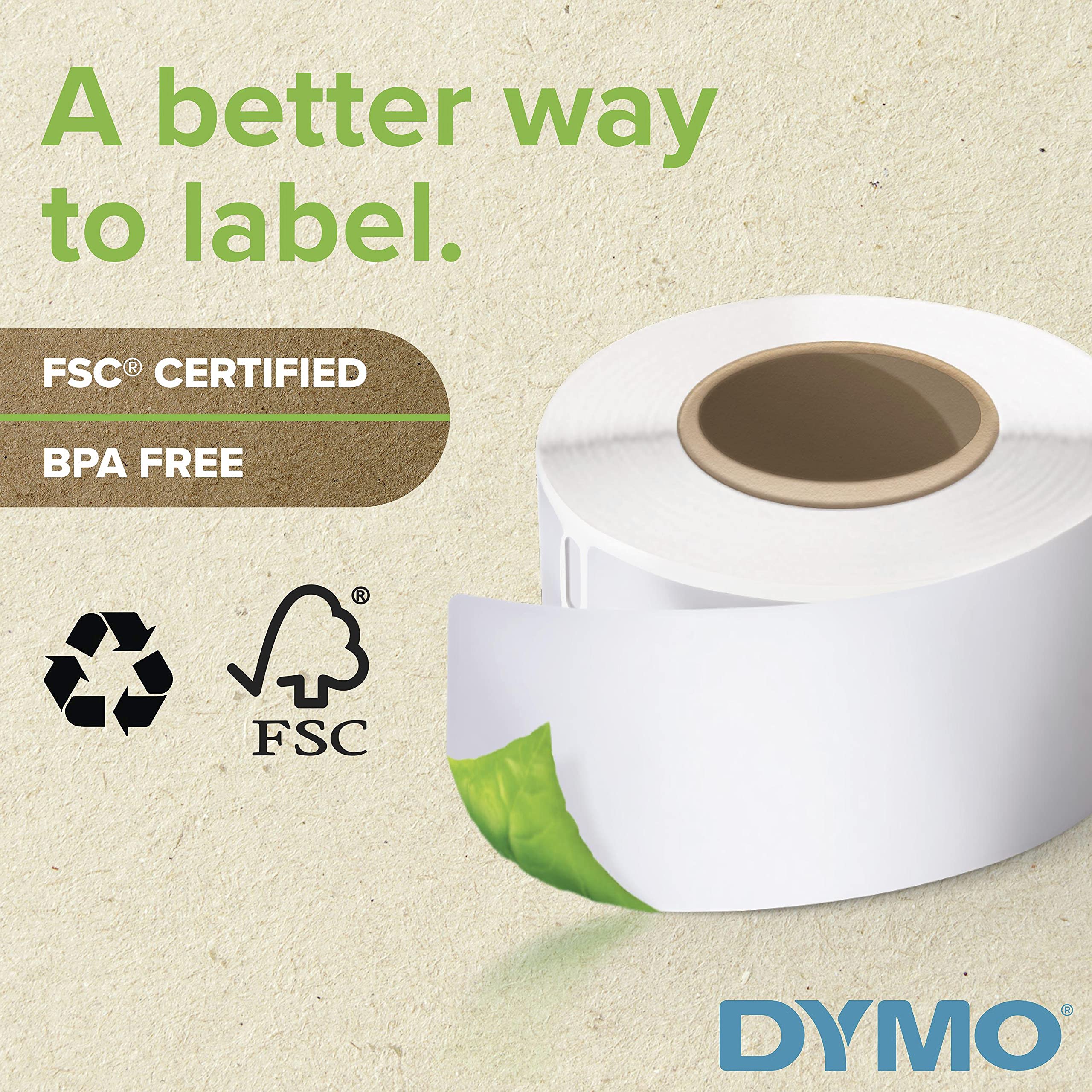 DYMO Authentic LW White Mailing Address Labels, DYMO Labels for LabelWriter Label Printers, 1-1/8" x 3-1/2", 2 Rolls of 350 (700 Total)