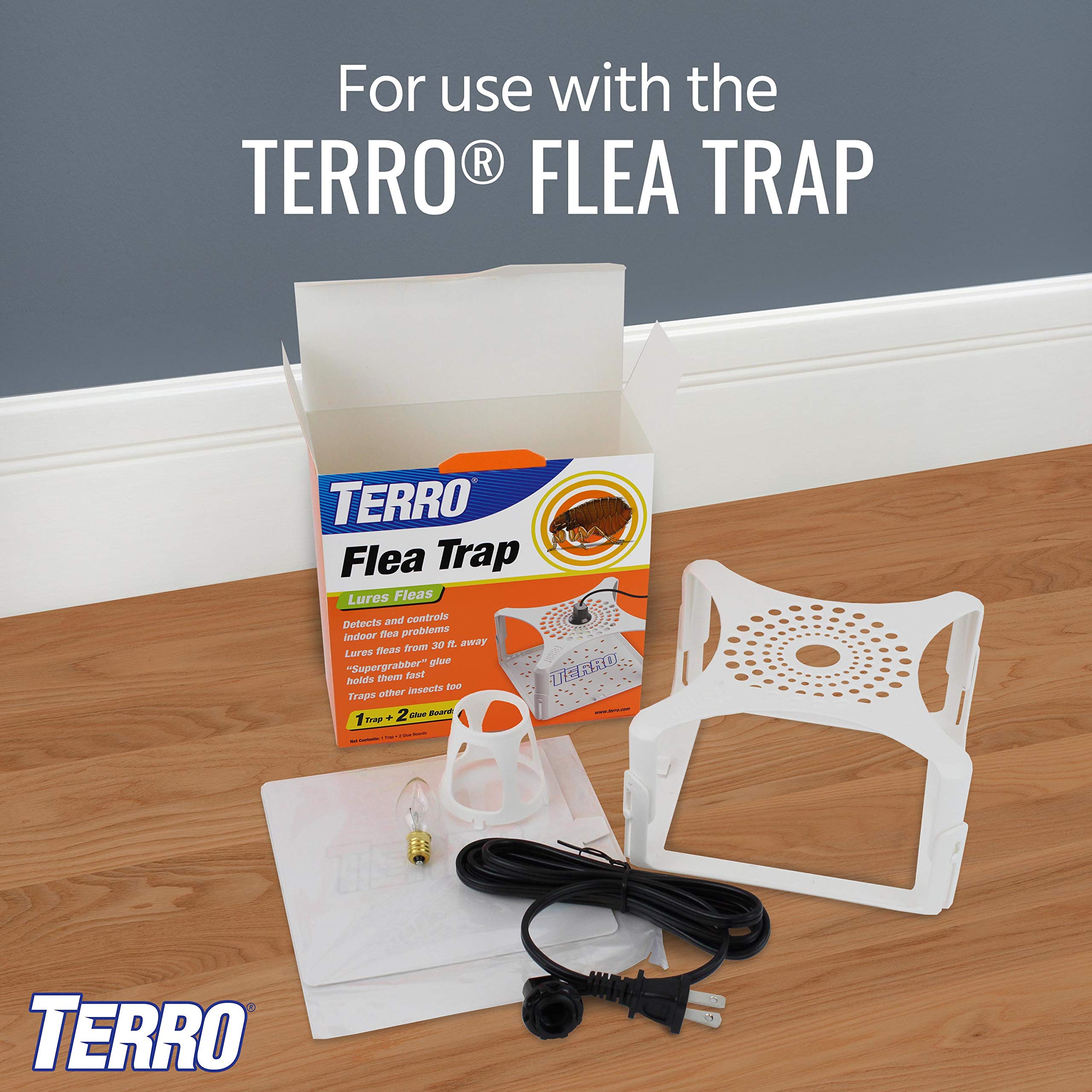 TERRO T231 Flea Trap Refills - Replacement Flea Trap Glue Boards,White, 3 Count (Pack of 1)