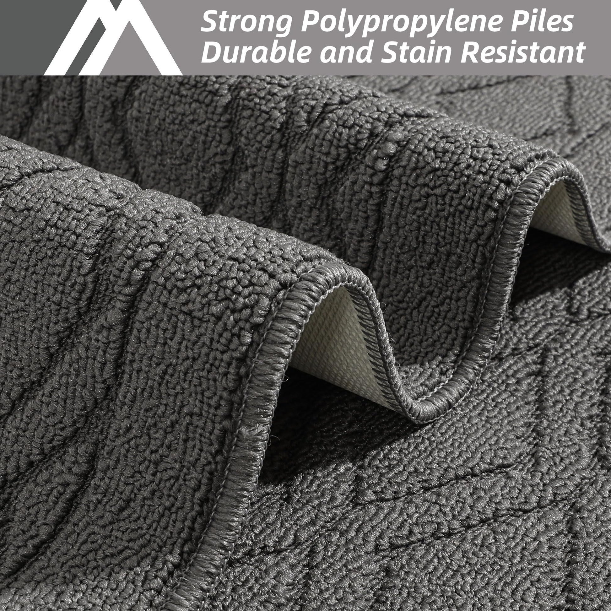 COSY HOMEER 48x20 Inch/30X20 Inch Kitchen Rug Mats Made of 100% Polypropylene 2 Pieces Soft Kitchen Mat Specialized in Anti Slippery and Machine Washable (Grey)
