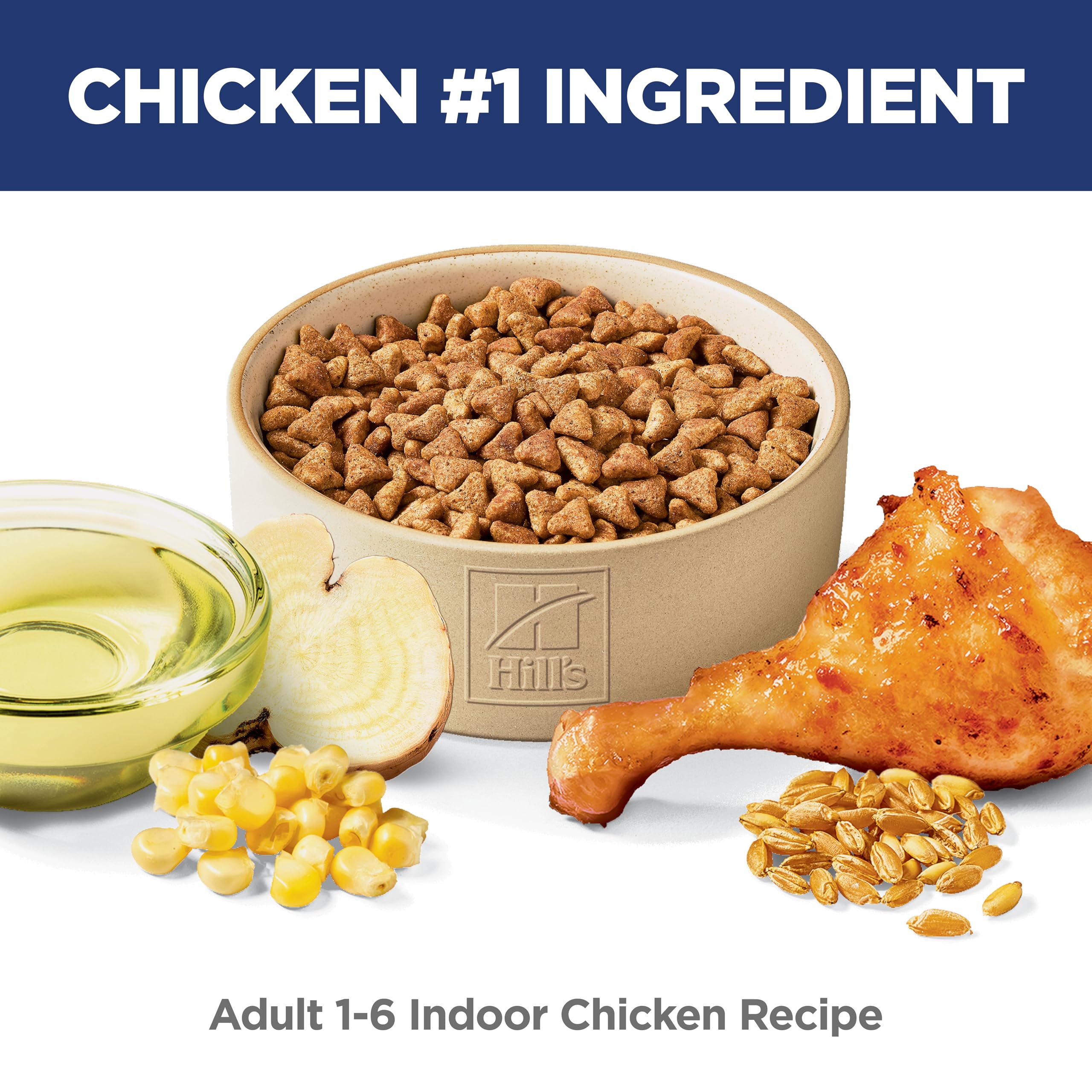 Hill's Science Diet Indoor, Adult 1-6, Easy Litter Box Cleanup, Dry Cat Food, Chicken Recipe, 7 lb Bag