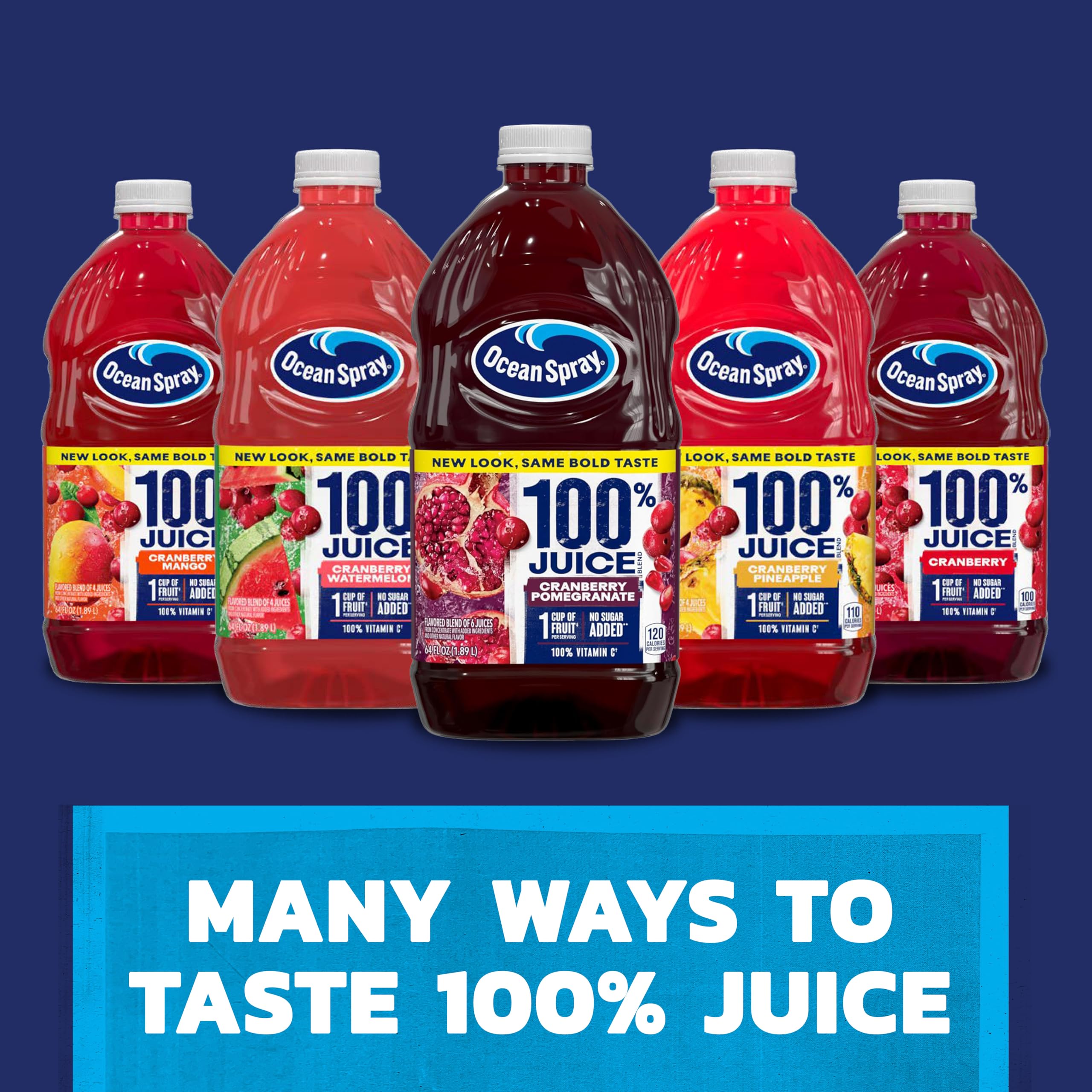 Ocean Spray® 100% Juice Cranberry Juice Blend, 10 Fl Oz, 6 Count (Pack of 1)