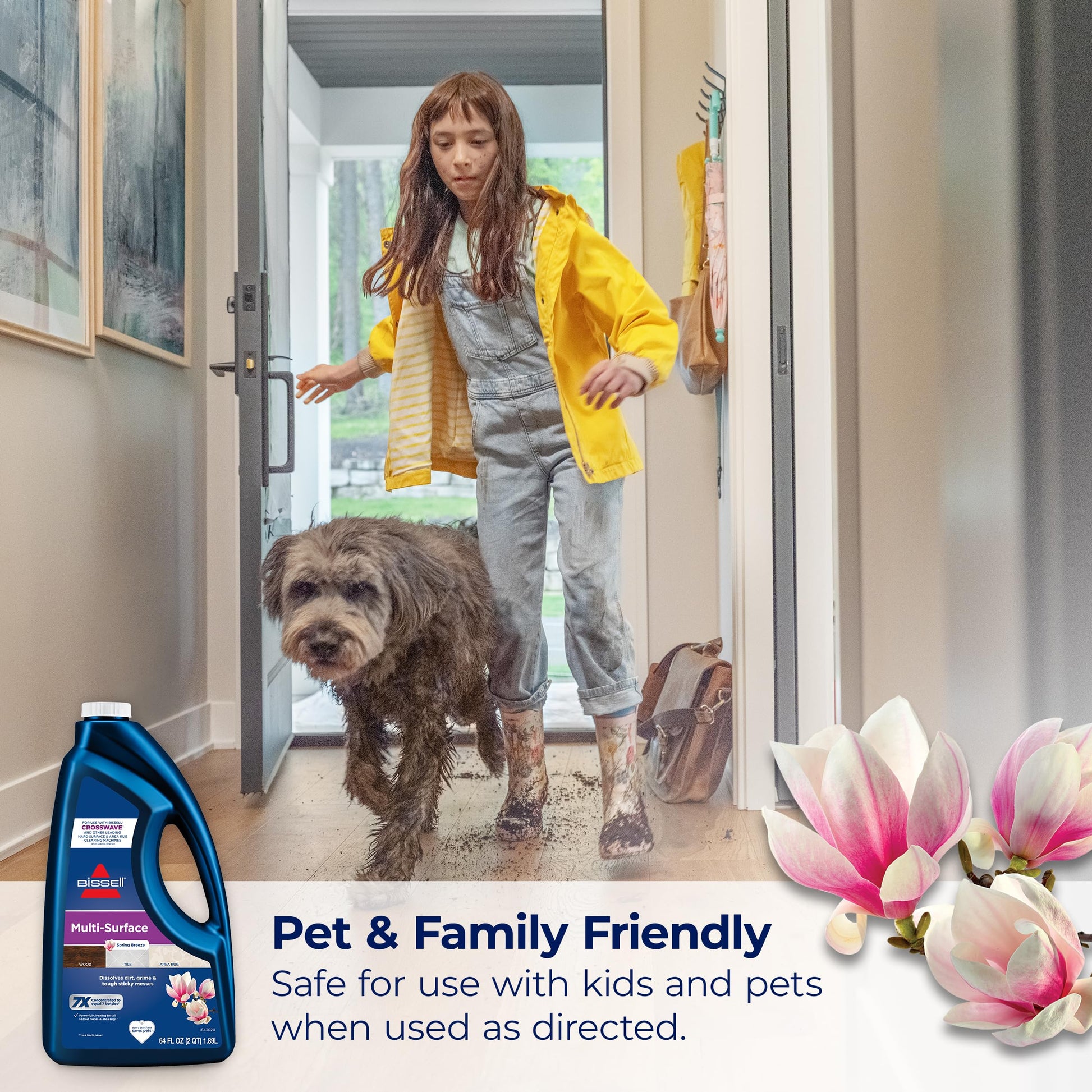 Bissell MultiSurface Floor Cleaning Formula-Crosswave and Spinwave, 17891, 64oz, Removes Everyday Dirt and Grime, Safe on Sealed Hard Floors, Tile, Laminate, Area Rugs, Spring Breeze
