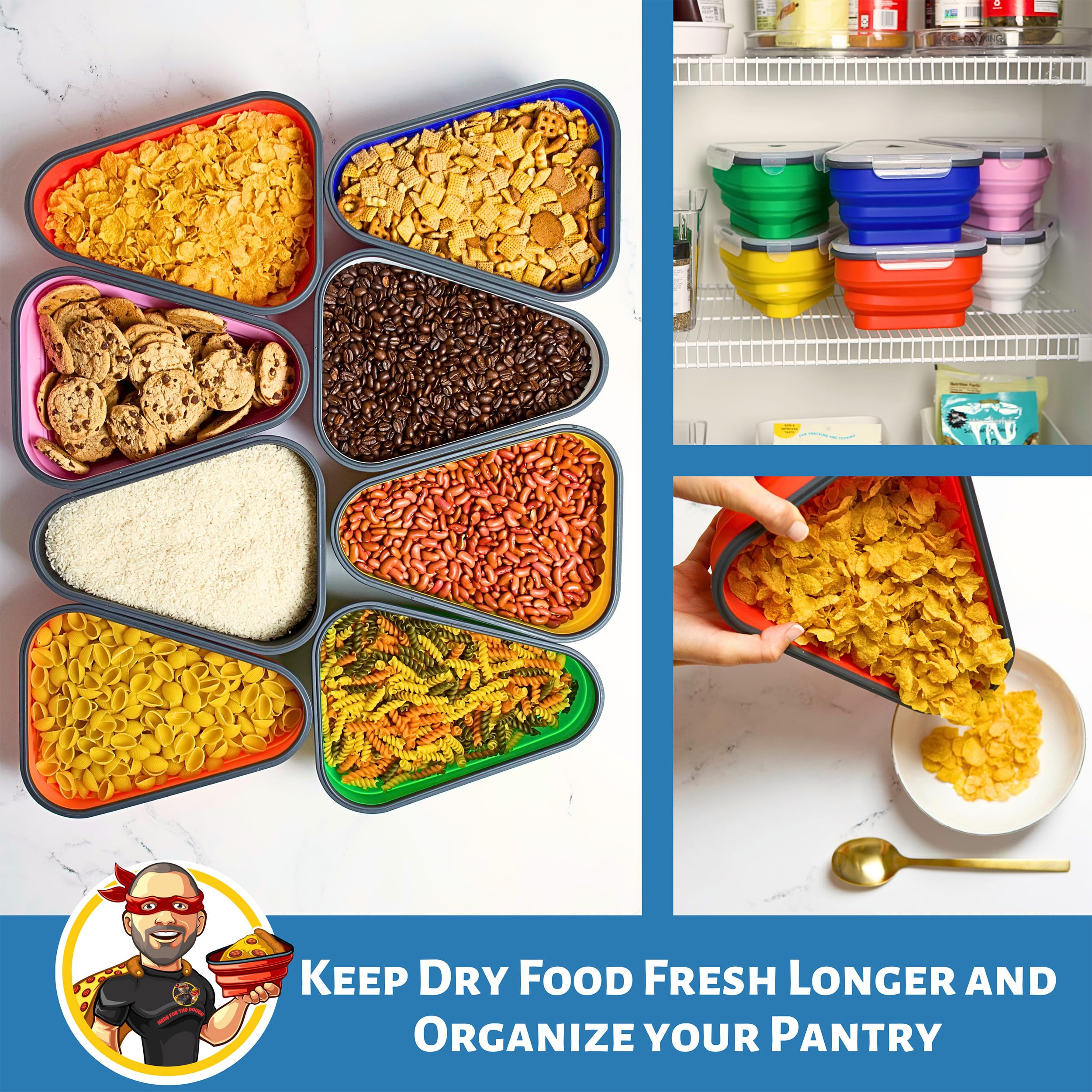The Perfect Pizza Pack™ - Reusable Pizza Storage Container with 5 Microwavable Serving Trays - BPA-Free Adjustable Pizza Slice Container to Organize & Save Space, Red