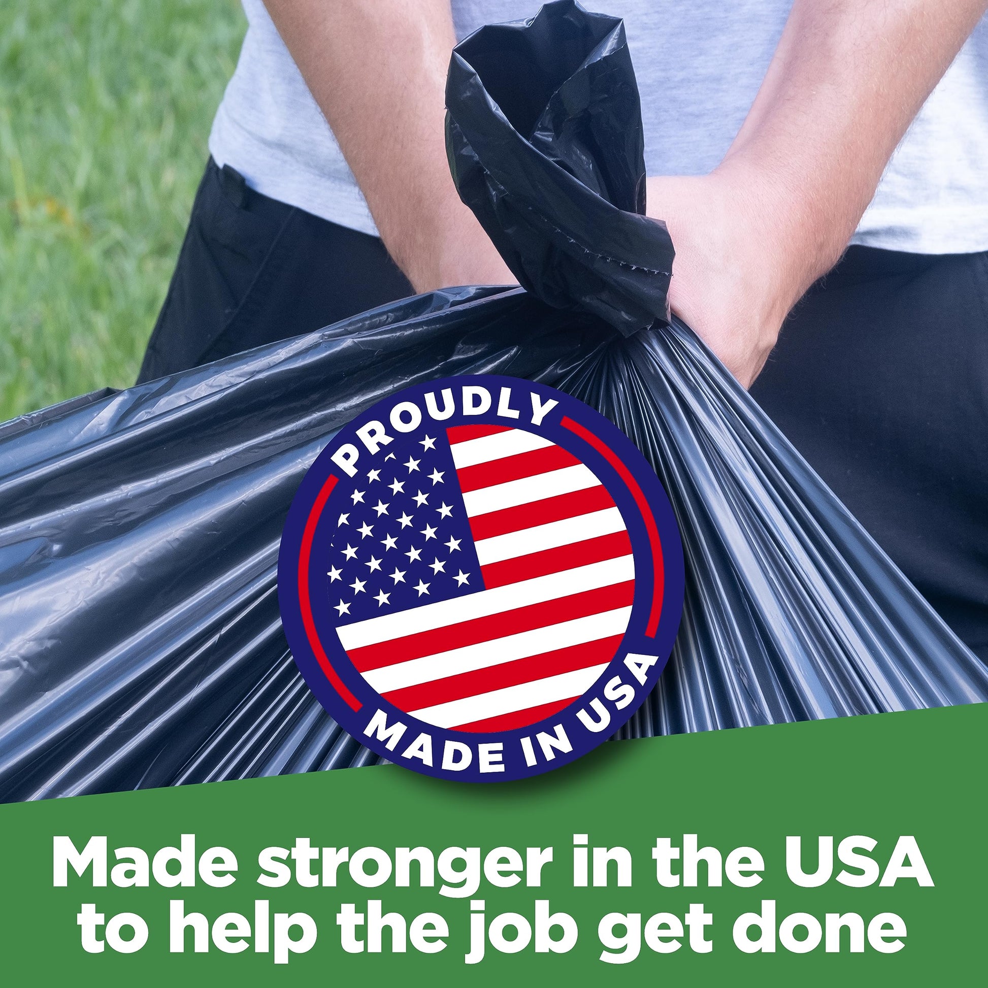 ToughBag 95-96 Gallon Trash Bags Heavy Duty (25 Count) - Extra Large Black Garbage Can Liners for 90-100 Gallon Cans - Made in USA