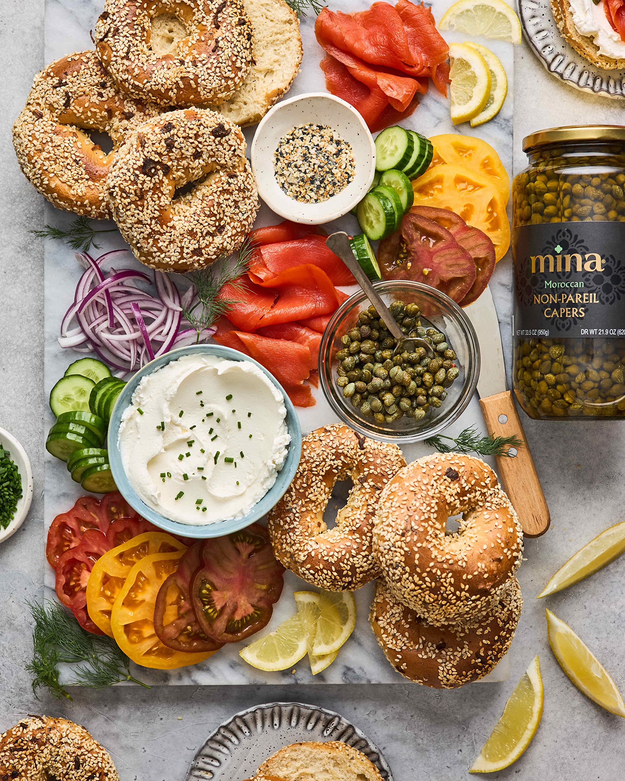 Mina Capers Non Pareil 7 oz, Perfect Mediterranean Seasoning or Garnish, Moroccan Capers Jar, Made with only Capers, Water, Vinegar and Sea Salt, Non GMO, Keto, Vegan, Gluten Free