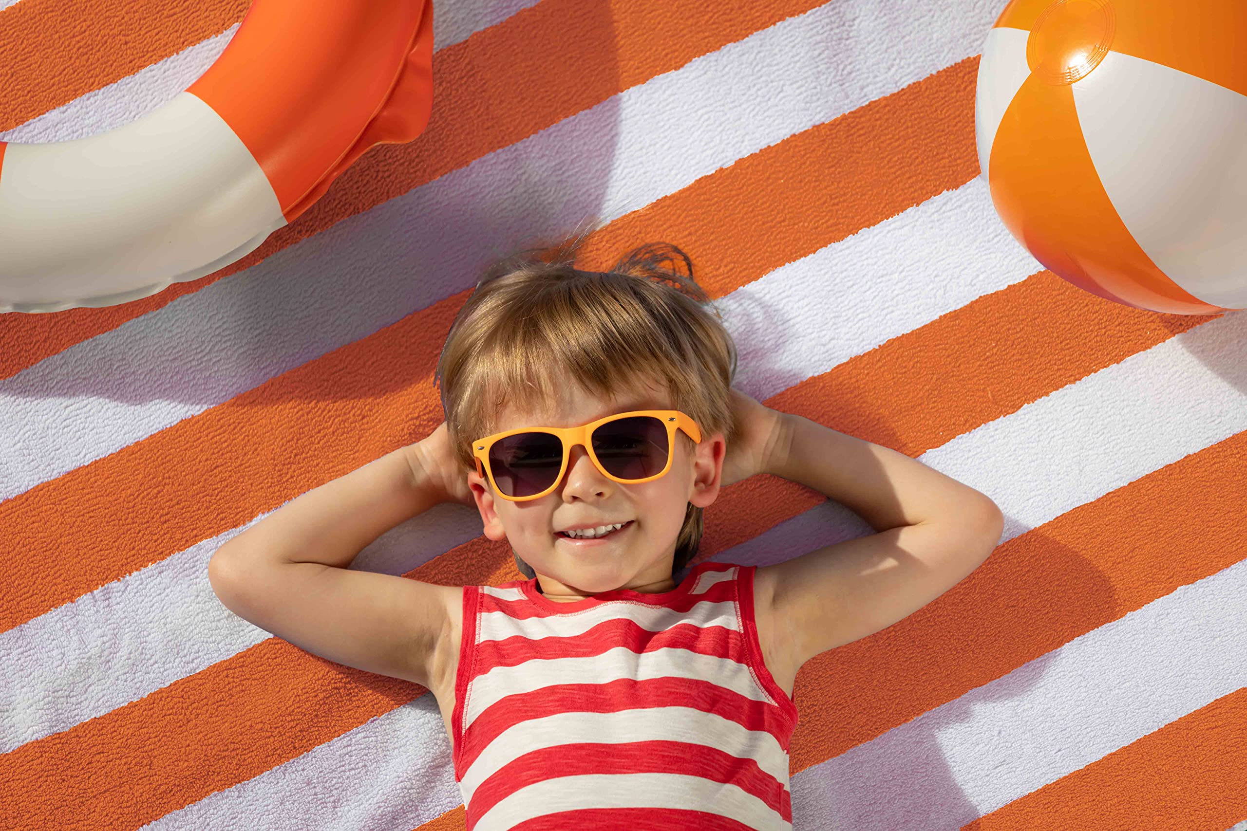Utopia Towels 4 Pack Cabana Stripe Beach Towel, 30 by 60 Inches, Oversized 100% Ringspun Cotton Pool Towels, Highly Absorbent Bath Towels for Beach
