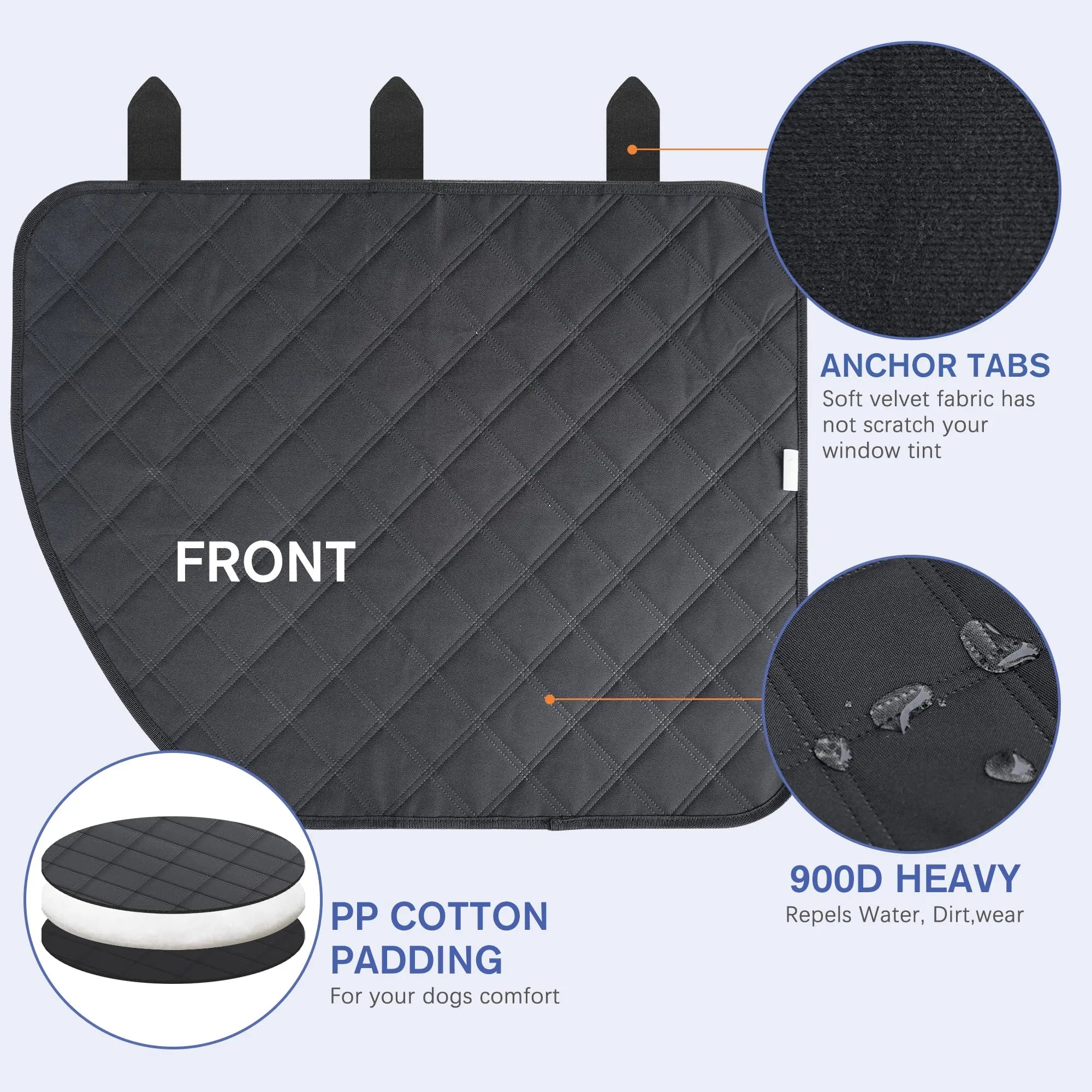ALLANSING Dog Car Door Protector – Anti-Scratch/Stain-Resistant, Window-Roll-Compatible, No Tint Damage, 2-Pack, Secure Fit for Car/SUV/Truck