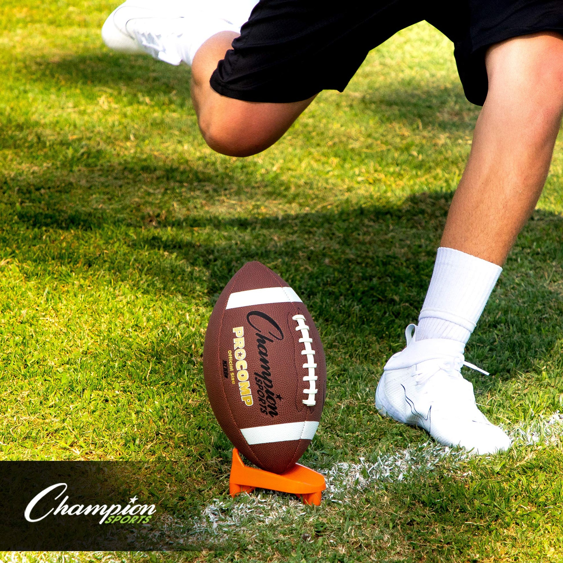 Champion Sports Hevy Duty Football Kickoff Kicking Tee - High Visibility Orange - 1"