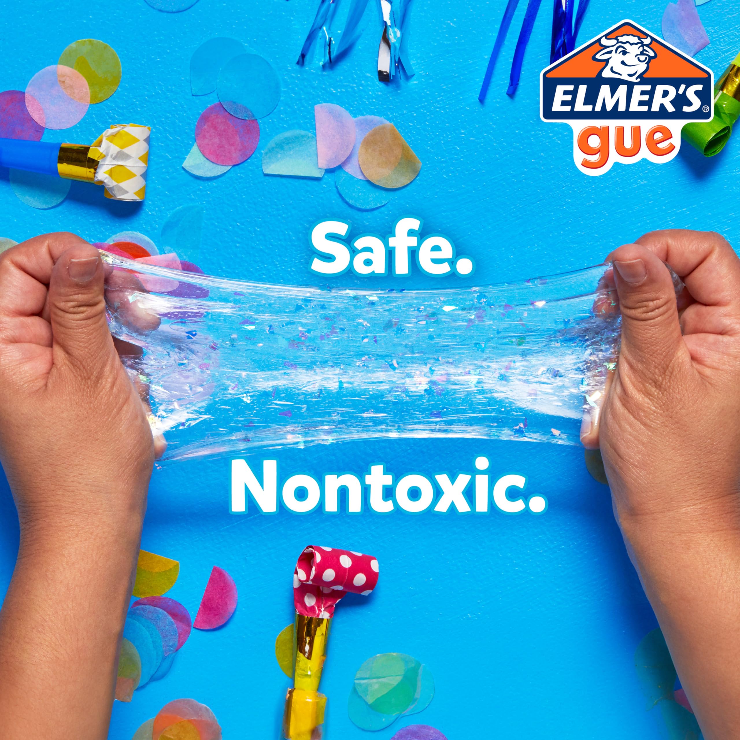 Elmer's Gue Premade Includes 5 Sets of Slime Add-ins, 3 Lb. Bucket, Glassy Clear