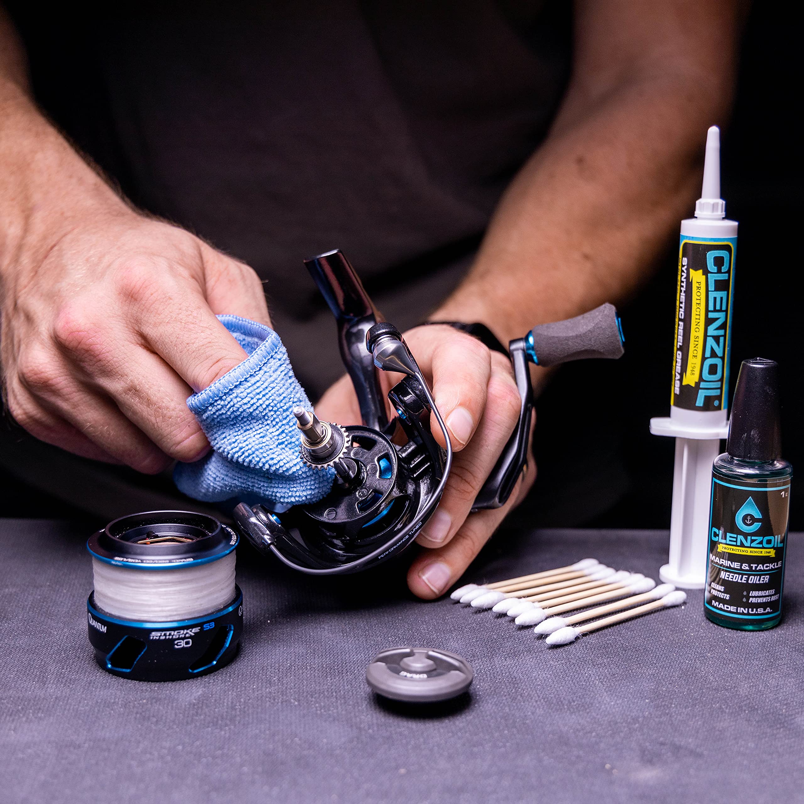 CLENZOIL Marine & Tackle Reel Care Kit - with Fishing Reel Oil & Grease - All-in-One Cleaning Kit - for Freshwater & Saltwater Reels - Fish Reel Maintenance Kit