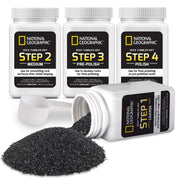 Blue Marble National Geographic Rock Tumbler Grit and Polish Refill Kit - Tumbling Grit Media, Polish Up to 20 lbs. of Rocks, Works with Any Rock Polisher, Rock Tumbler Supplies