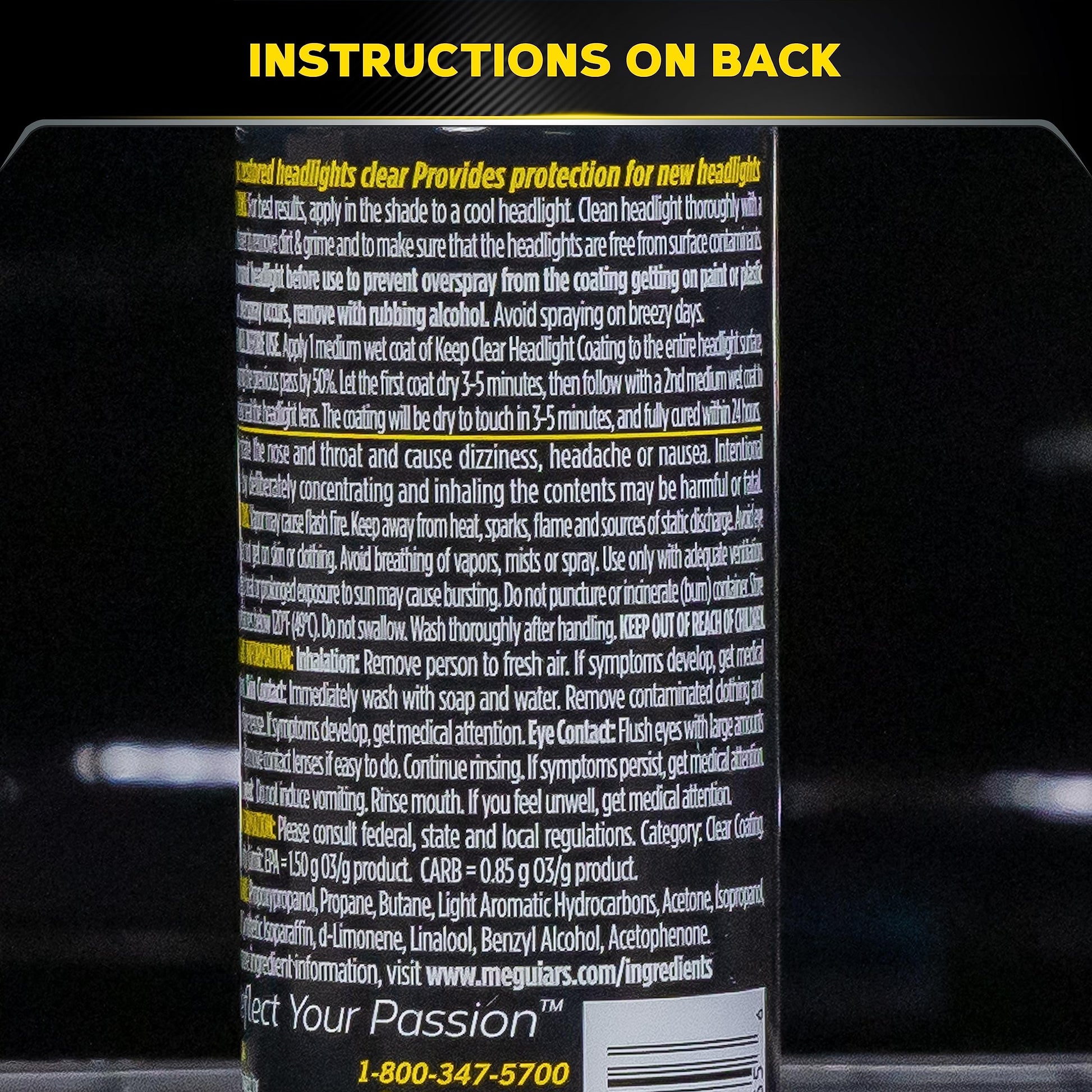 Meguiar's Keep Clear Headlight Coating, Maintain Like-New Clarity of Your Headlights with an Easy-to-Use Formula and UV Protection that Lasts All Year Long, 4 Ounce Aerosol