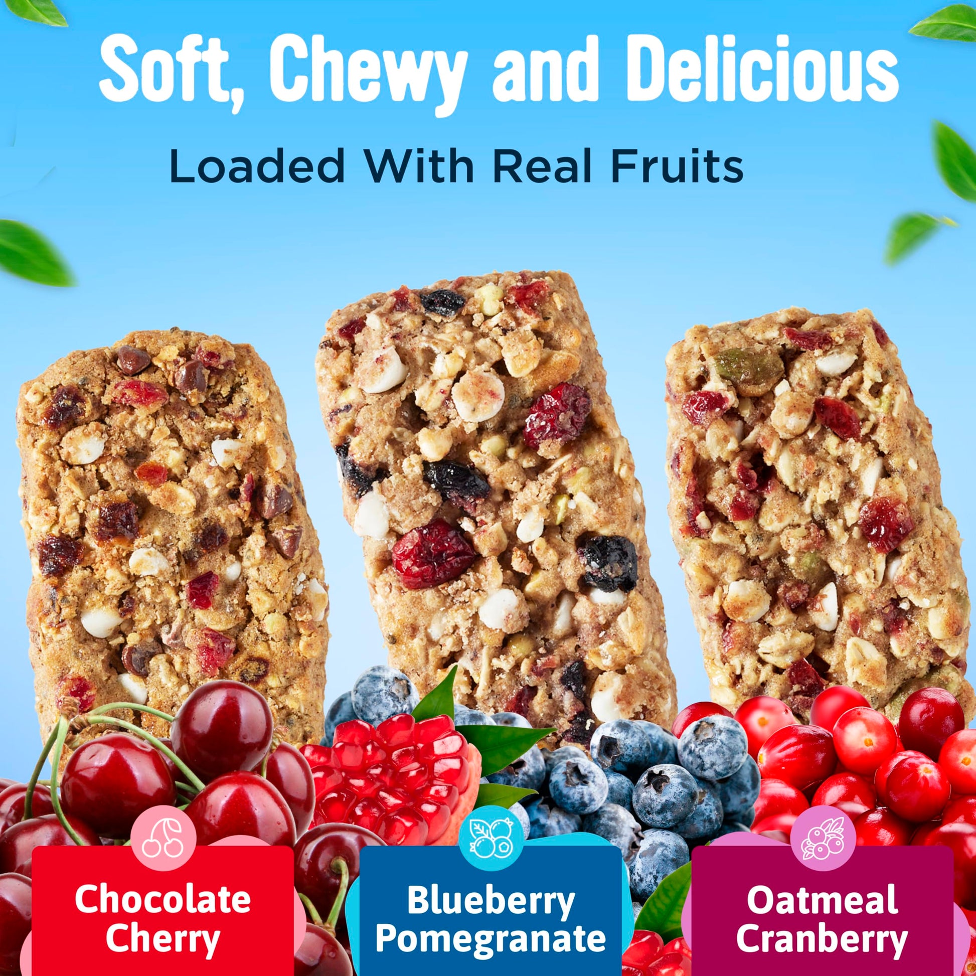 Cooper Street Granola Bakes (36 Count) – Soft and Chewy Breakfast Granola Bars Variety Pack – Nut, Dairy & Soy Free – Individually Wrapped Healthy Snacks for Kids, School, Work, Hiking & On-the-Go