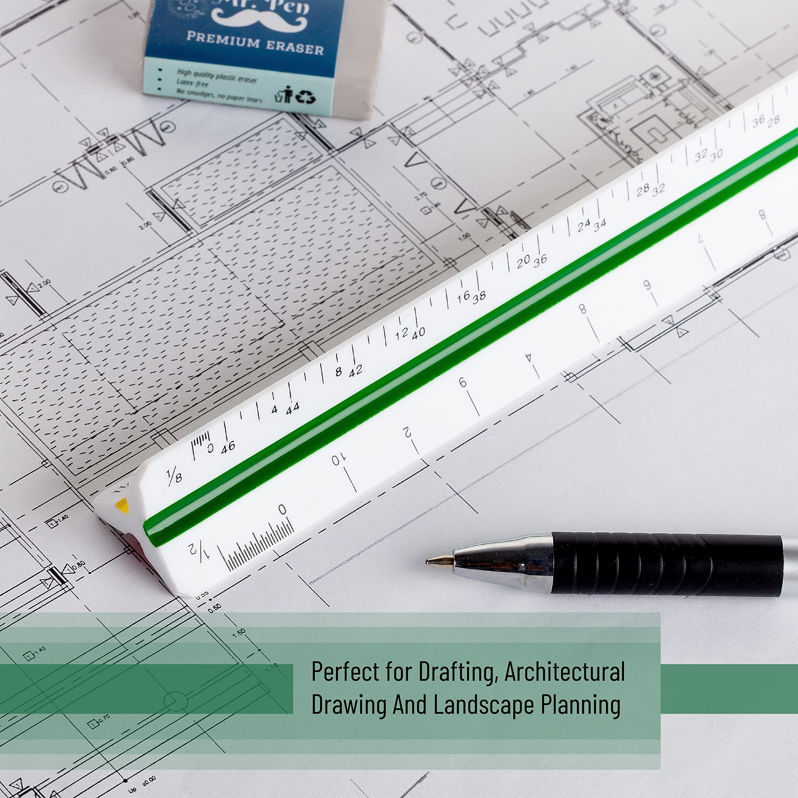 Mr. Pen Architectural Scale Ruler, 12" Plastic Architect Scale, Back to School Supplies