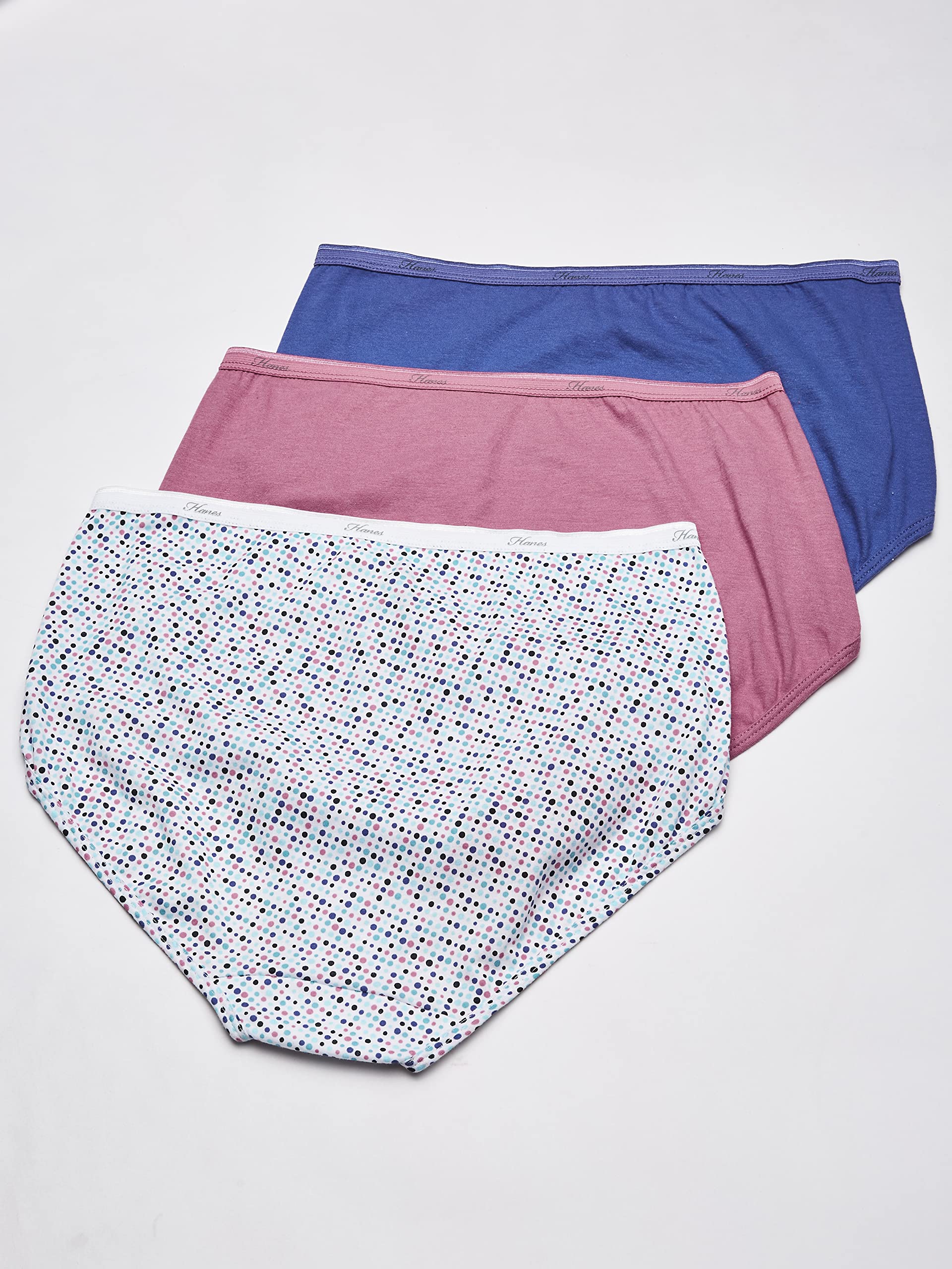 Hanes Womens Cotton Value Pack, 10-pack, Assorted (Colors May Vary) Briefs-underwear, Solid/Print Mix, 8 US