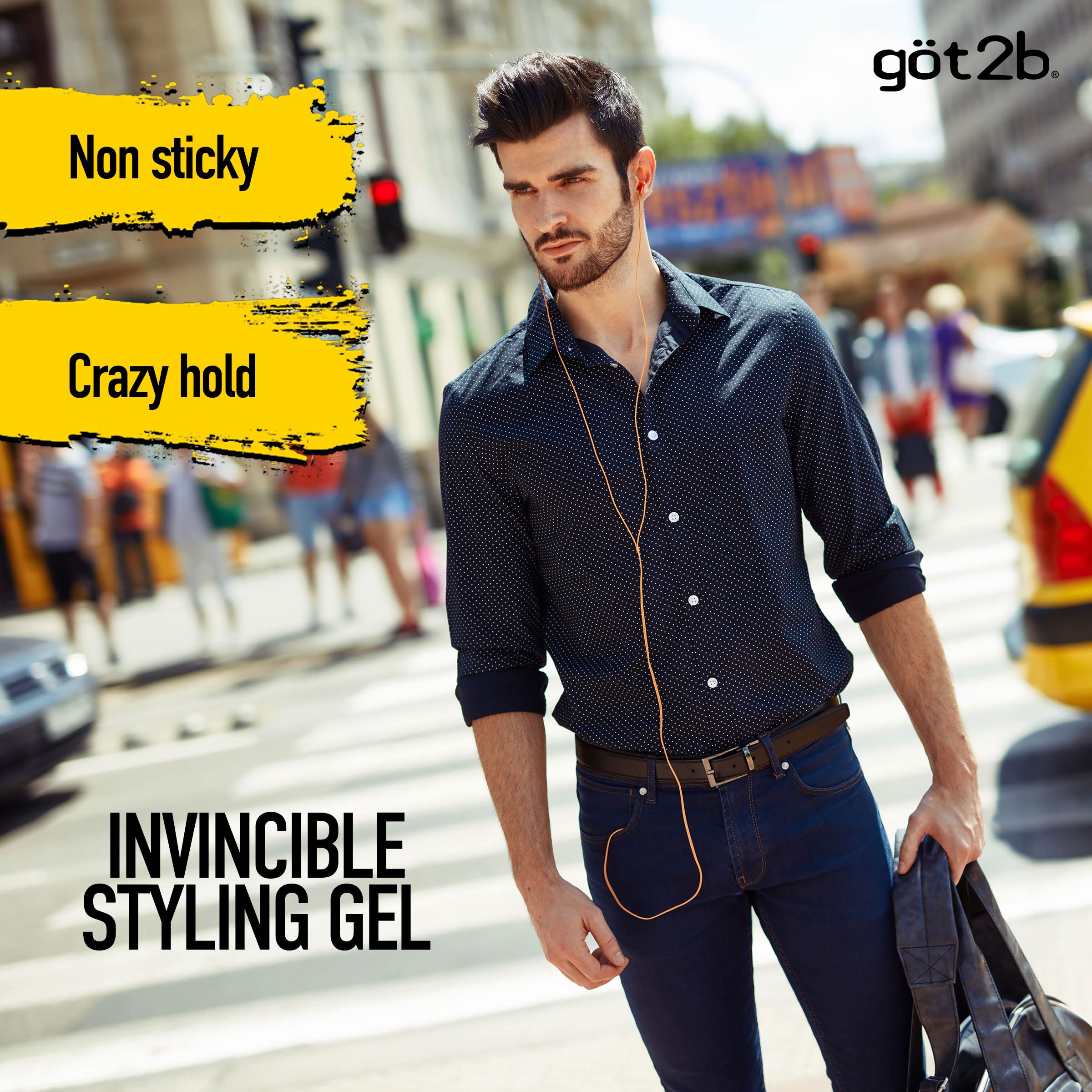 Got2B Glued Styling Spiking Hair Gel 2 - 6 oz tubes + 1 Travel 1.25 oz tube