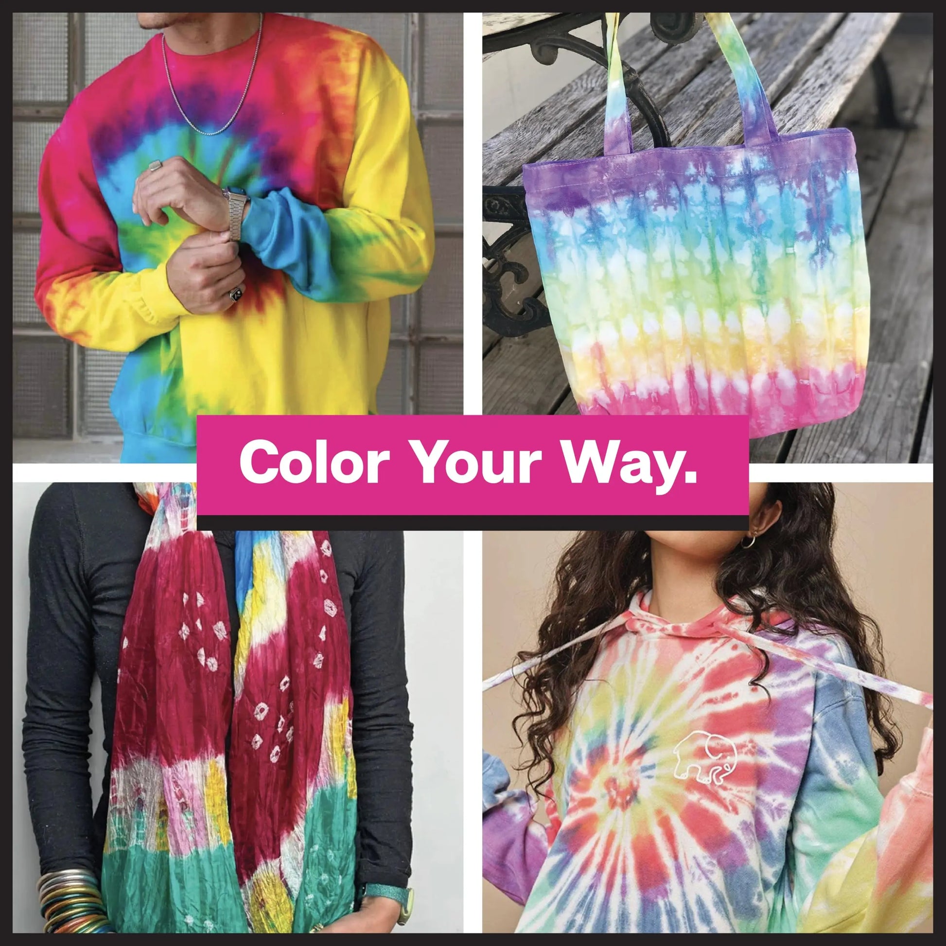 Tulip One-Step Tie-Dye Party, 18 Pre-Filled Bottles, Creative Group Activity, All-in-1 Fashion Design Kit, 1 Pack, Rainbow