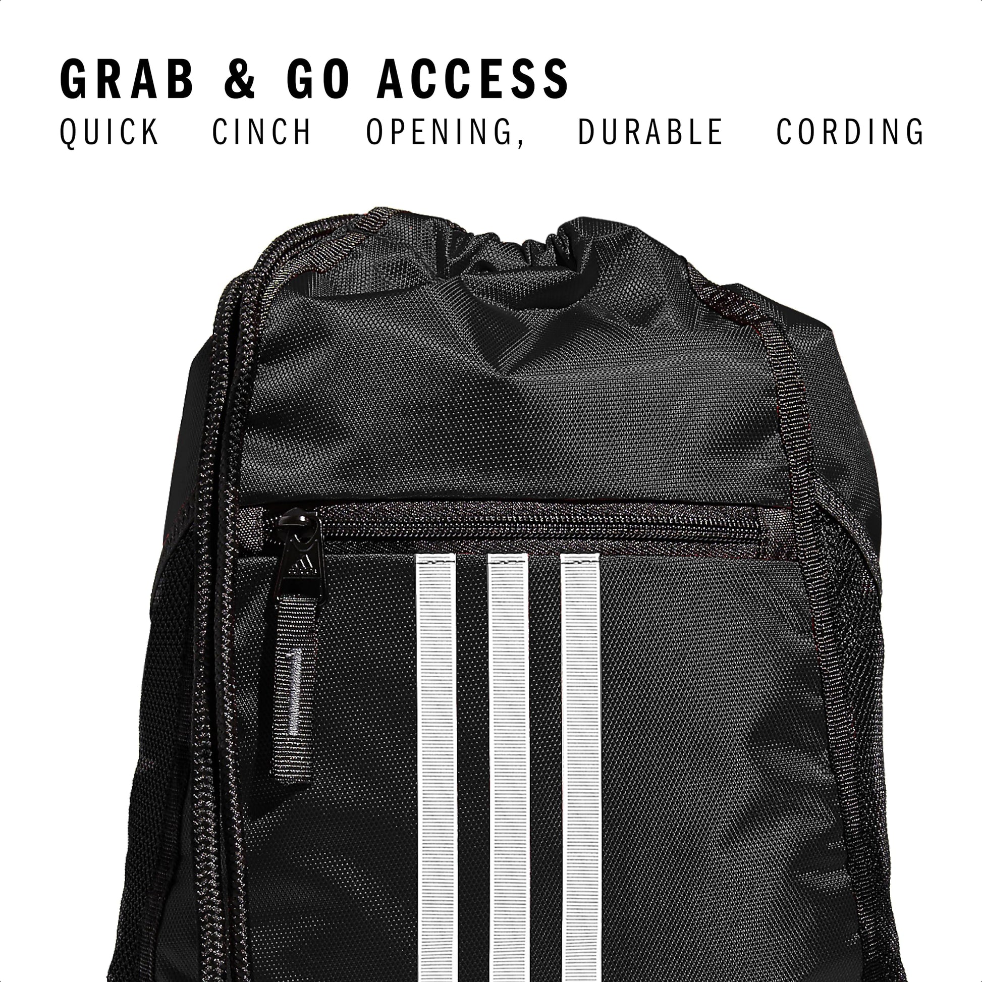 adidas Alliance Sackpack, Drawstring Backpack, Lightweight Small Gym Bag for Women and Men, Black, One Size