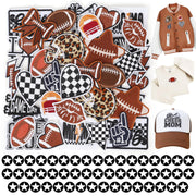 Iron On Embroidered Football Patches for Hats: Meneng 84PCS Football Helmet Sports Patch for Jackets Hoodies Backpacks - Star Stickers Sew On Applique for Football Enthusiasts Team Fans DIY Cratfs