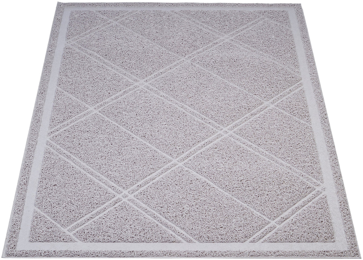 Basics Less-Mess Cat Litter Box Mat, Unscented, 24" x 35", Grey